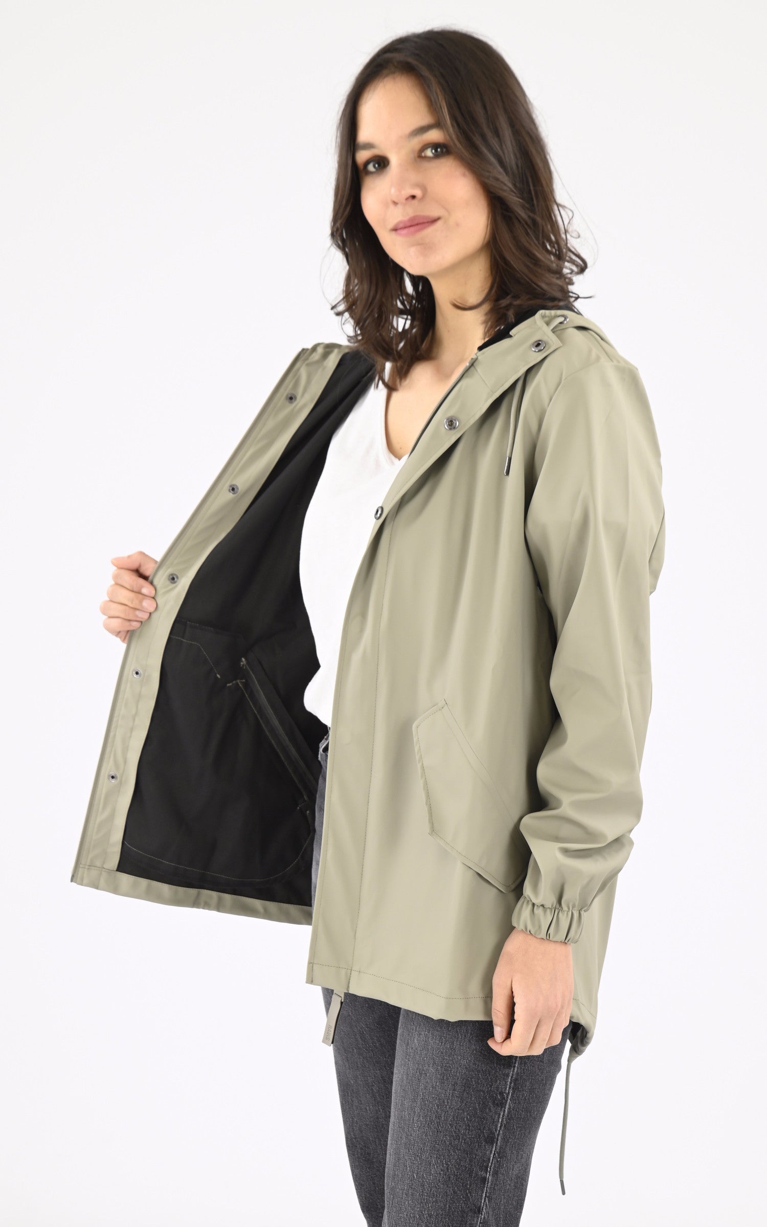 A &quot;18010 FISHTAIL&quot; Taupe Rains Veste Mixte interior photo