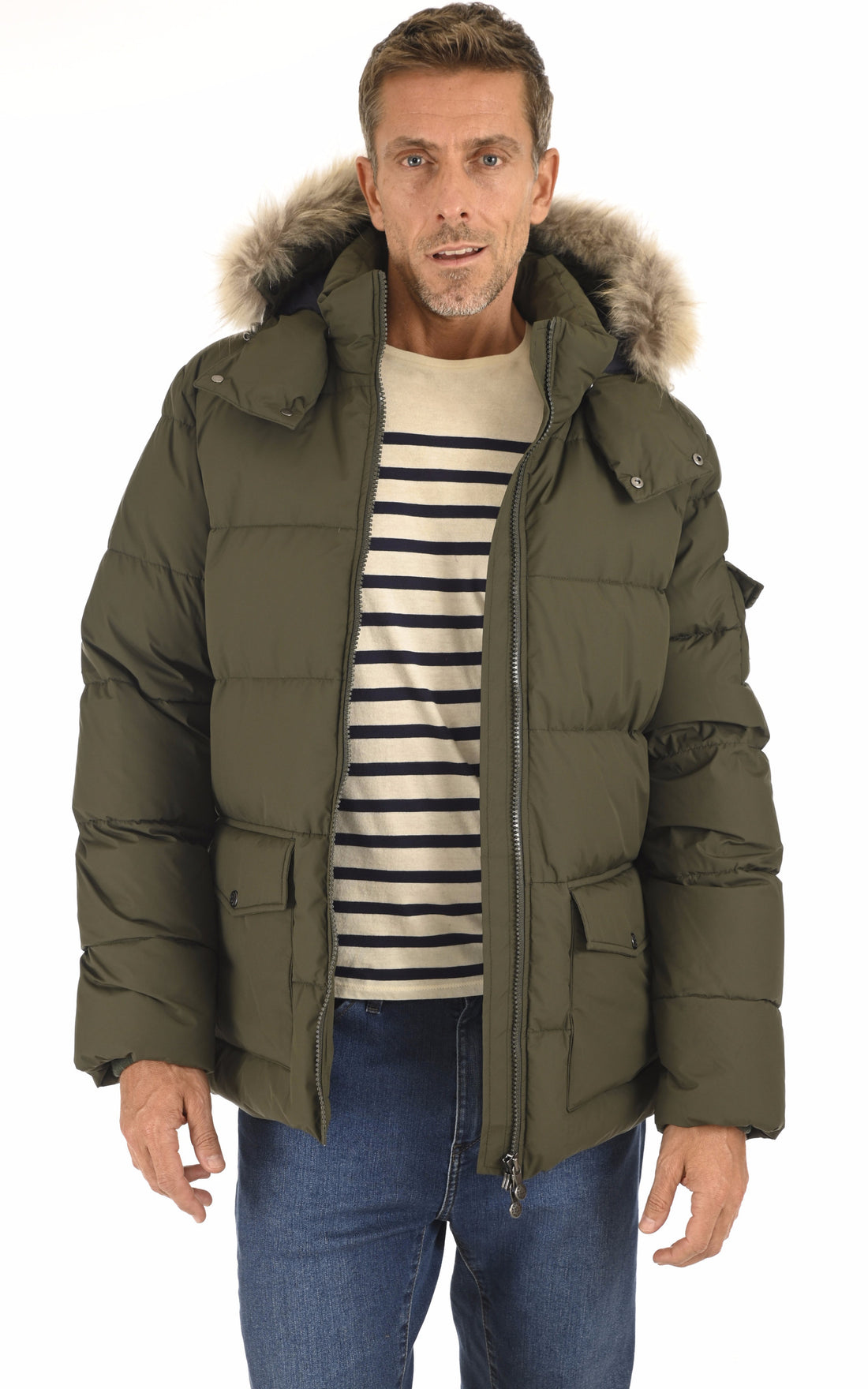 A &quot;AUTHENTIC RIPSTOP FUR&quot; Kaki Pyrenex Ves Doudoune Homme opened photo