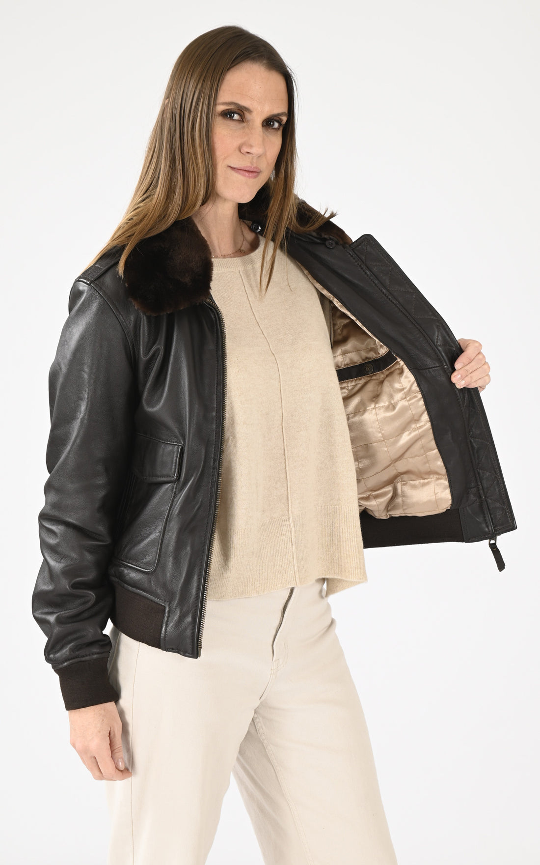 A &quot;LCW LISA X&quot; Marron Schott Pilote Femme closed photo