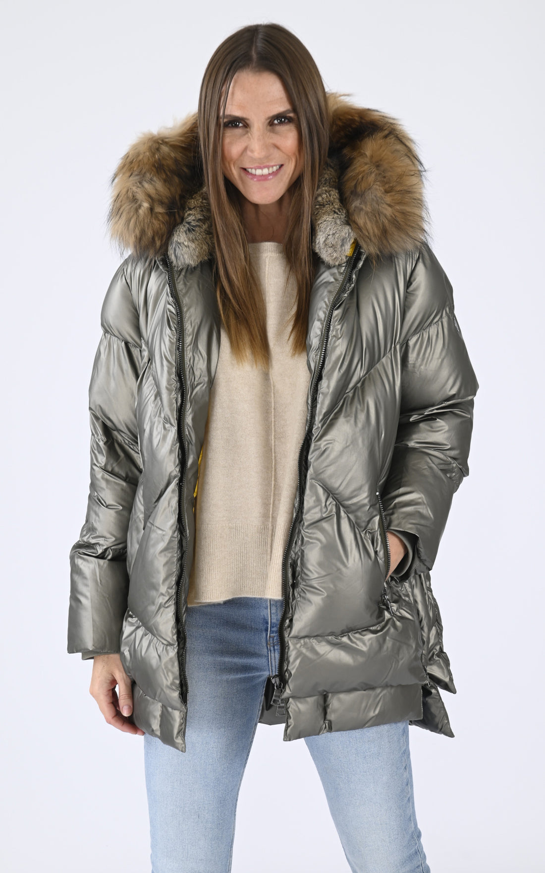 A &quot;FROST M 515&quot; Kaki Blonde n°8 Ves Doudoune Femme opened photo