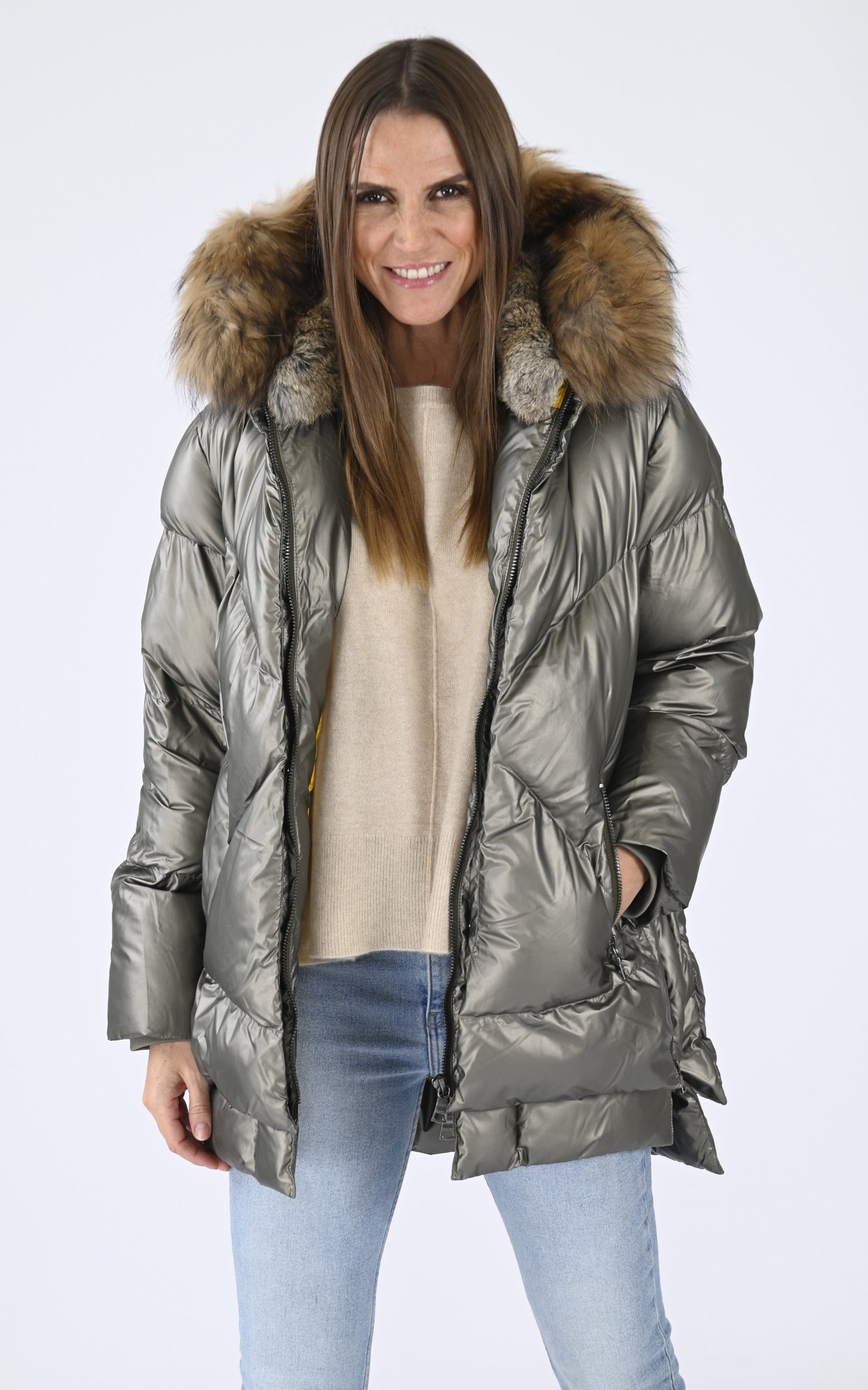 A &quot;FROST M 515&quot; Kaki Blonde n°8 Ves Doudoune Femme opened photo 1