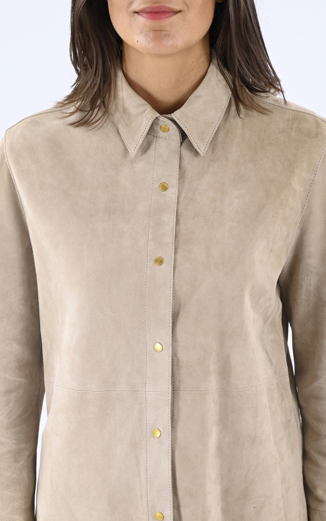 A &quot;LCW CALISTAS&quot; Beige Schott Chemise Femme opened photo