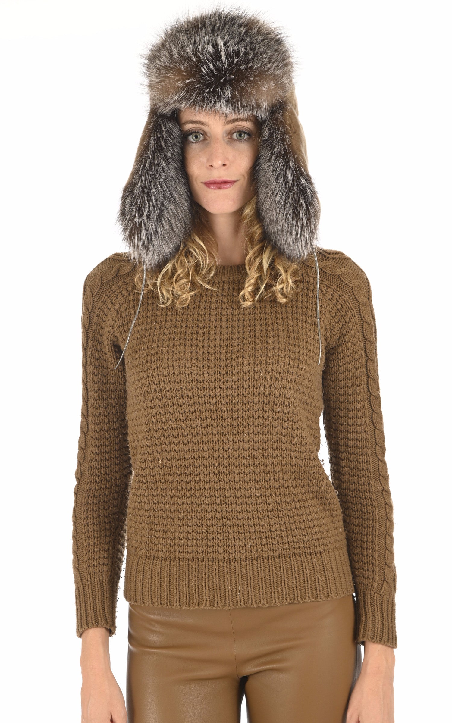 A &quot;USHANKA&quot; Taupe Helma Chapka Femme opened photo 1