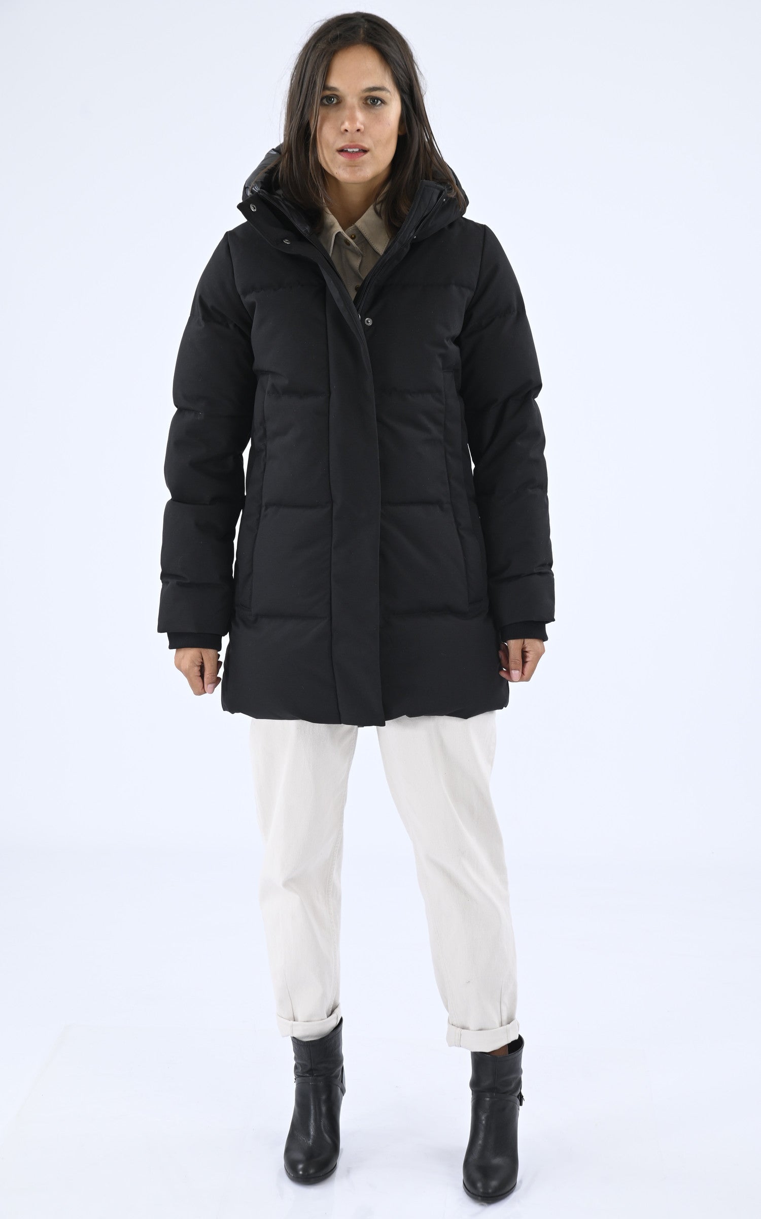 A &quot;PHENIX 3 F&quot; Noir Pyrenex 3/4 Doudoune Femme opened photo 1