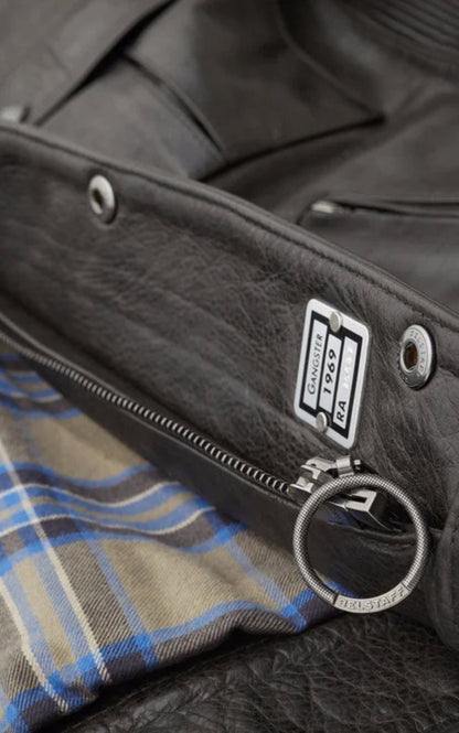 A &quot;GANGSTER 100035&quot; Noir Belstaff Blouson Homme details photo