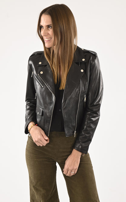 A &quot;DF259 bis no belt&quot; Noir La Canadienne Blouson Femme closed photo