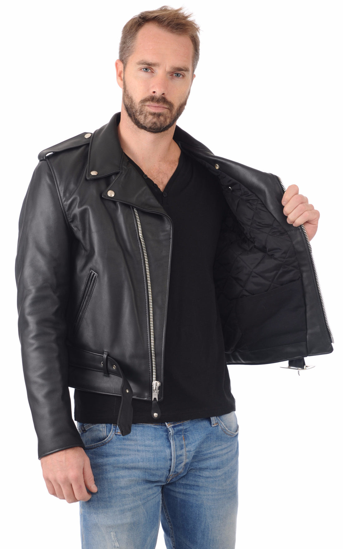 A &quot;618&quot; Noir Schott Perfecto Homme opened photo