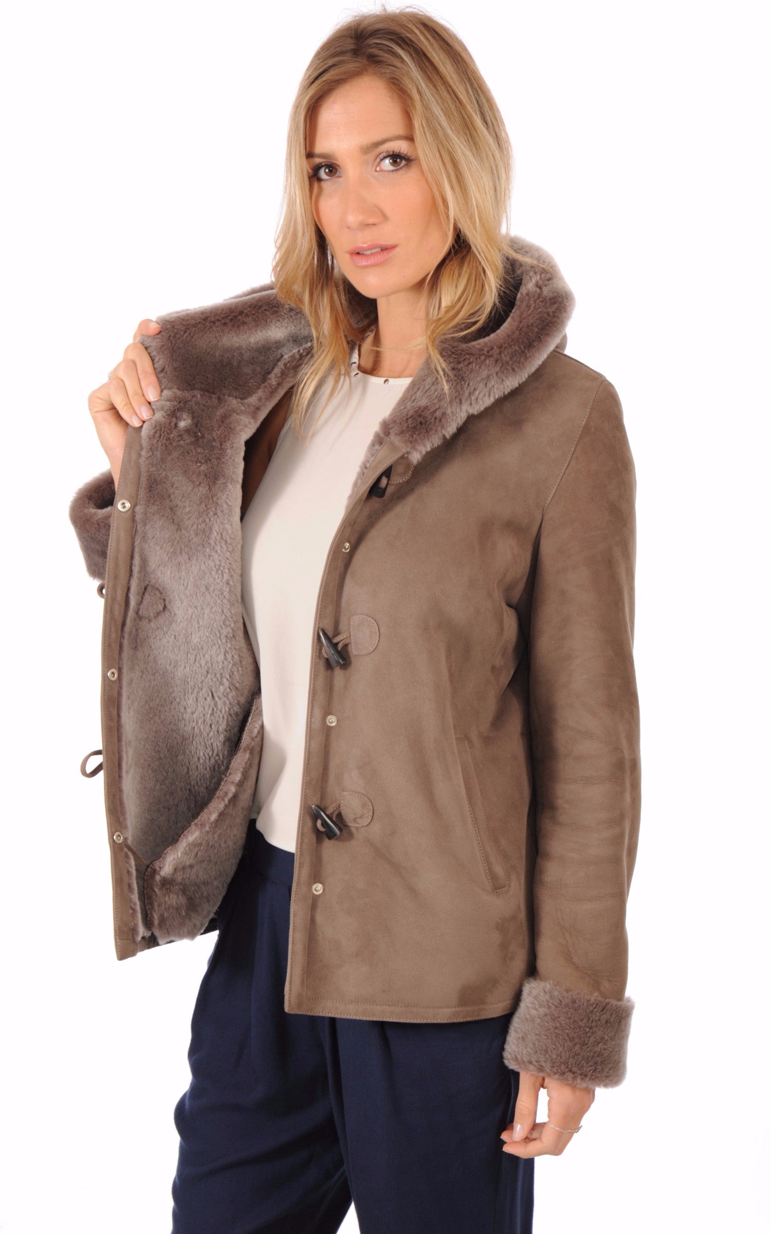 A &quot;DELPHINE&quot; Taupe La Canadienne Veste Femme interior photo 3