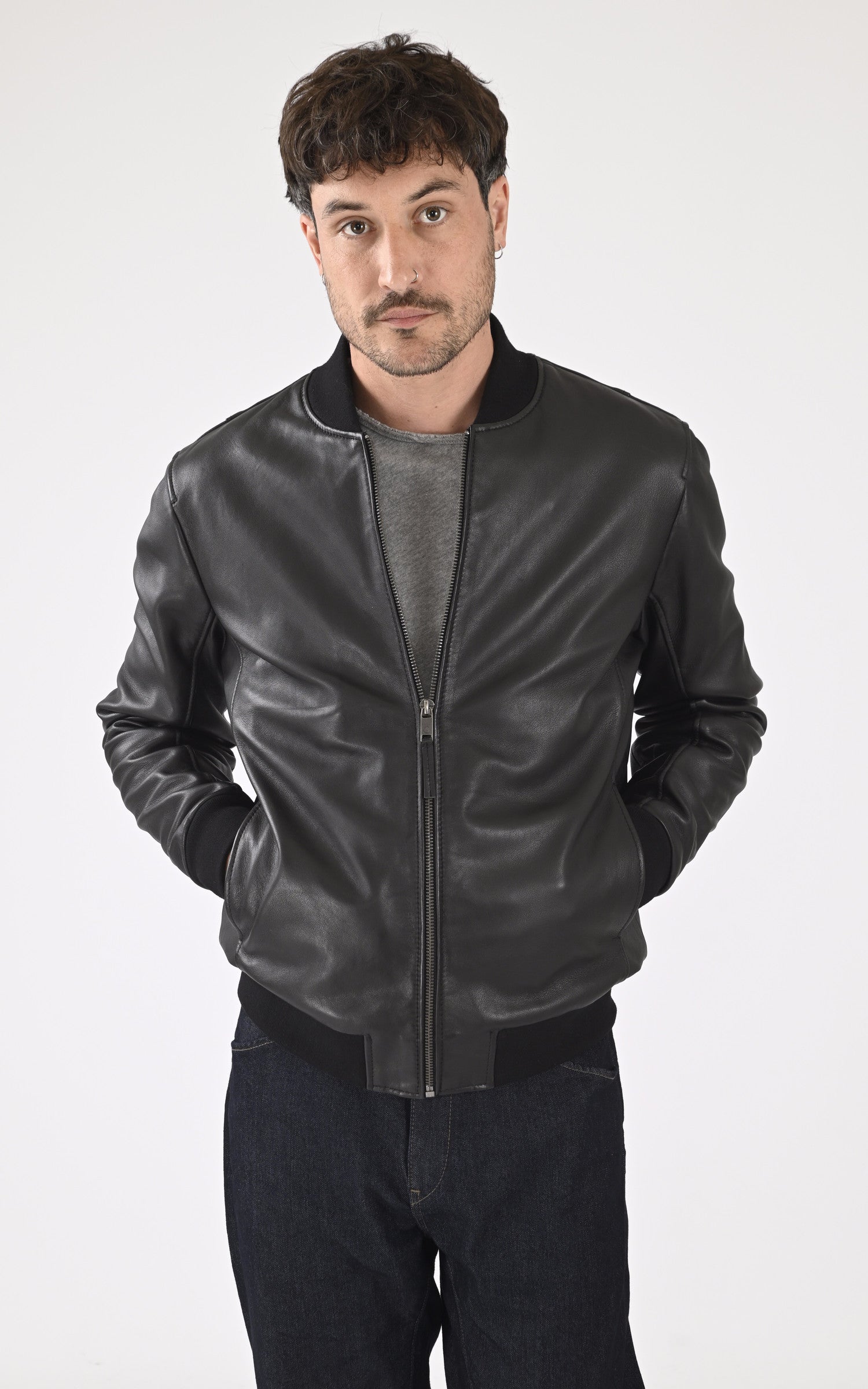 A &quot;TEDDY&quot; Noir La Canadienne Blouson Homme closed photo