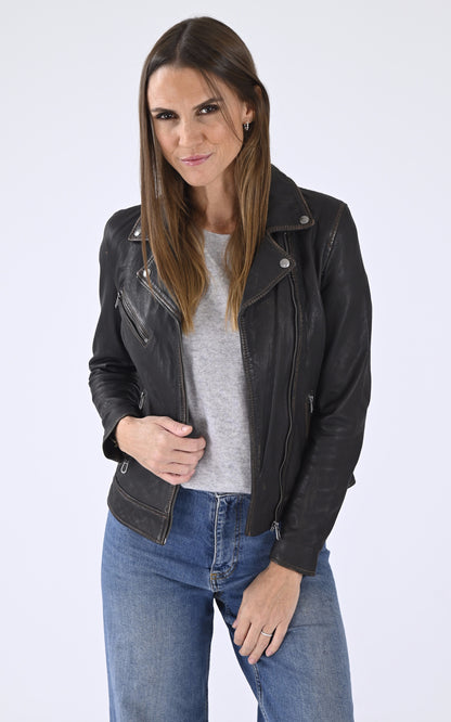 A &quot;LOUANE101968&quot; Marron Rose Garden Blouson Femme closed photo