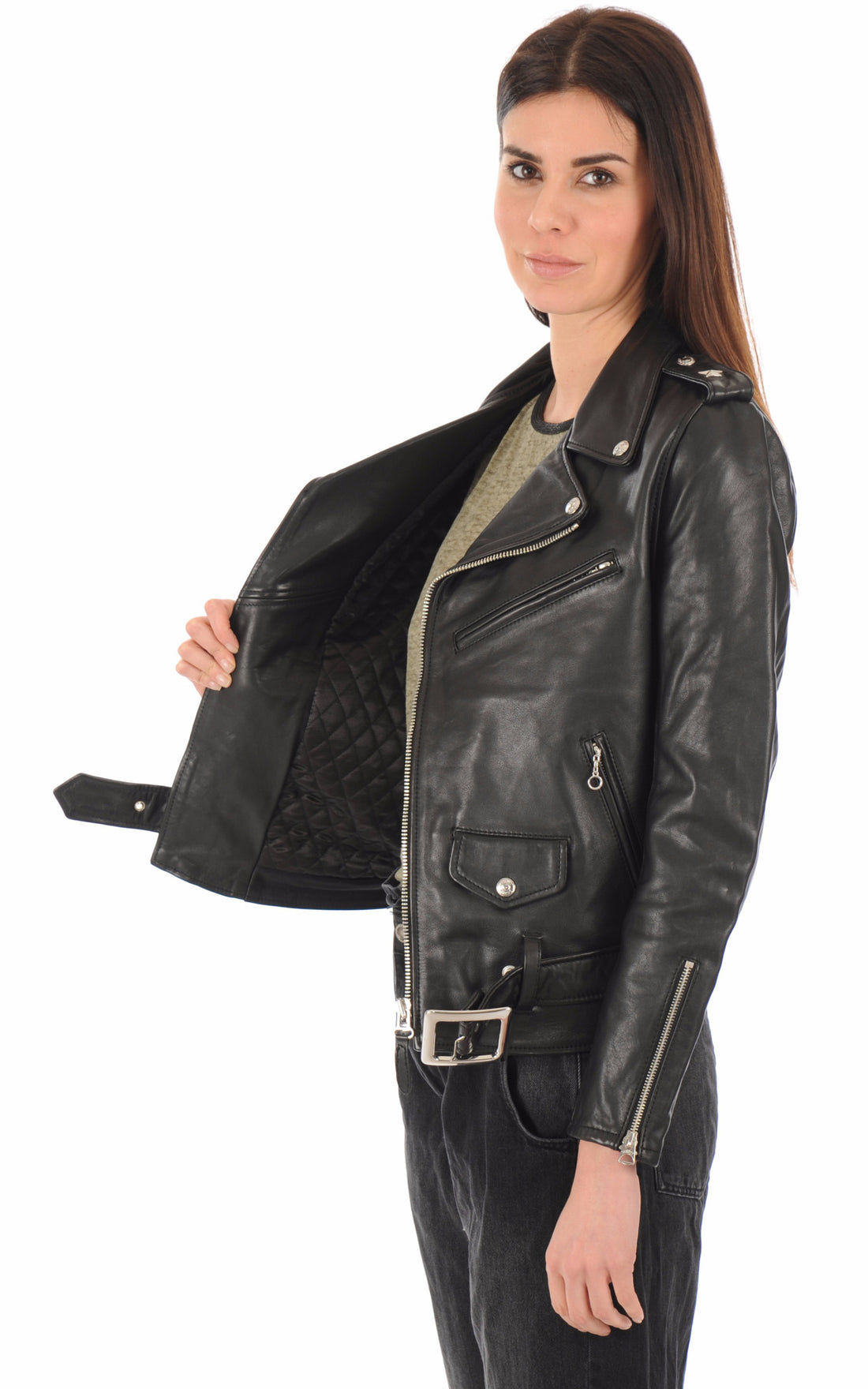 A "LCW1637" Noir Schott Perfecto Femme opened photo