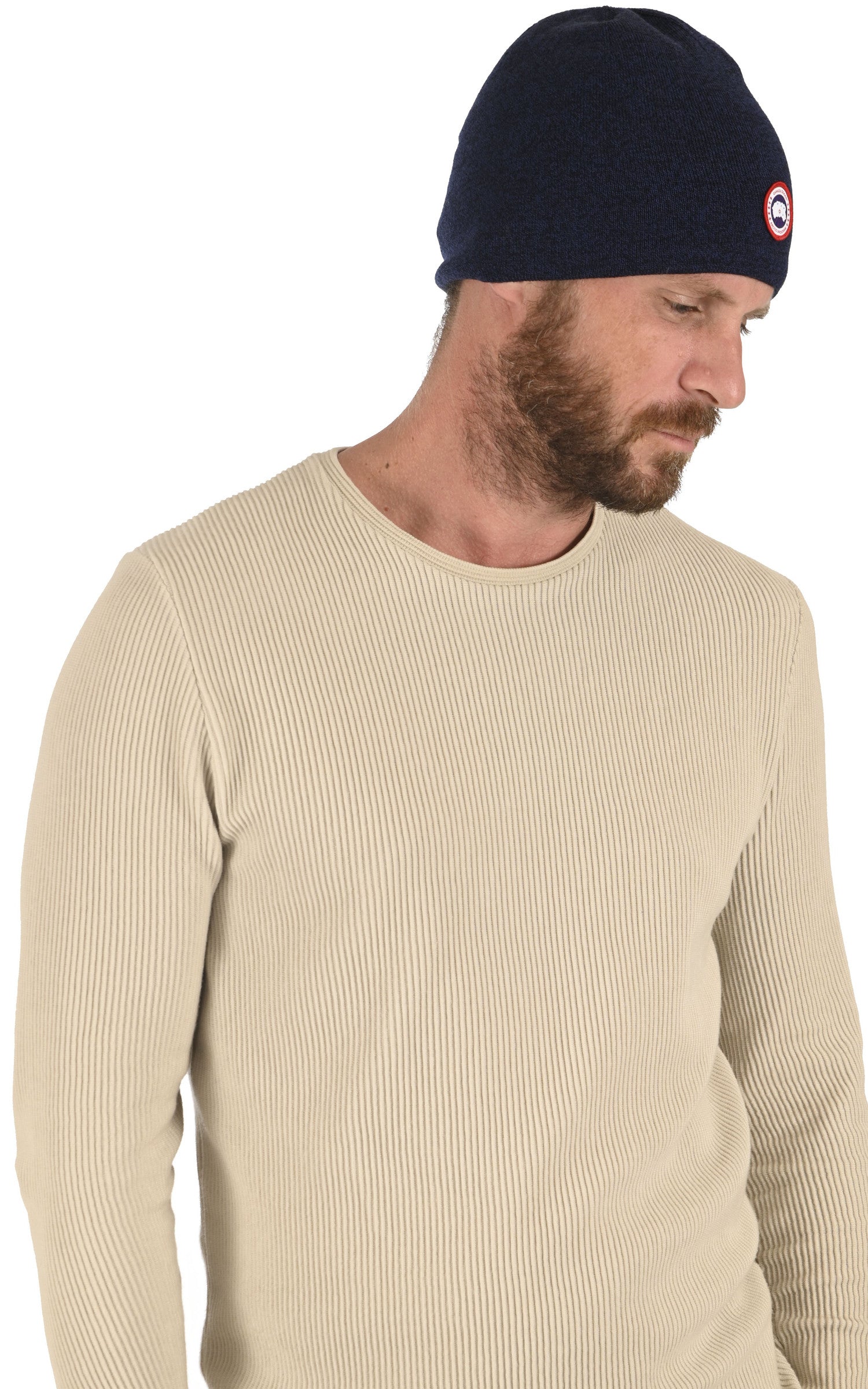 A &quot;STANDARD TOQUE 5116M&quot; Navy Heather Canada Goose Bonnet Homme closed photo