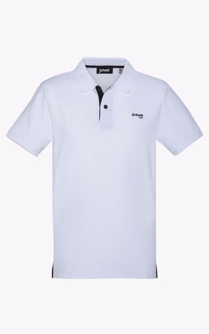 A &quot;PSMILTON&quot; Blanc Schott Polo Homme opened photo