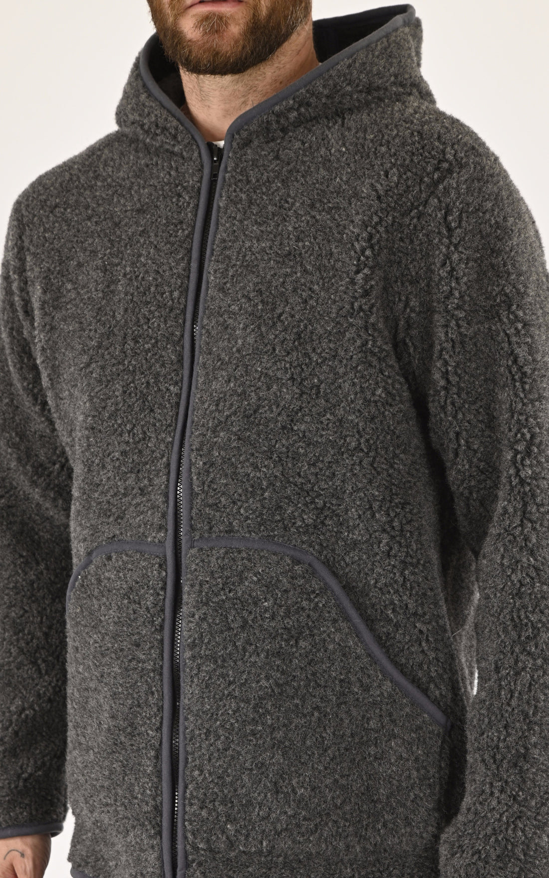 A &quot;WOO&quot; Gris La Canadienne Veste Homme opened photo