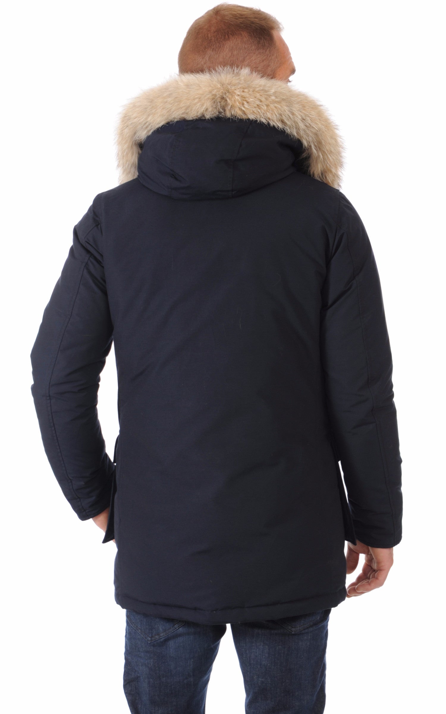 A &quot;ARTIC PARKA DF WOOU0482&quot; Bleu Foncé Woolrich 3/4 Parka Homme back photo 4