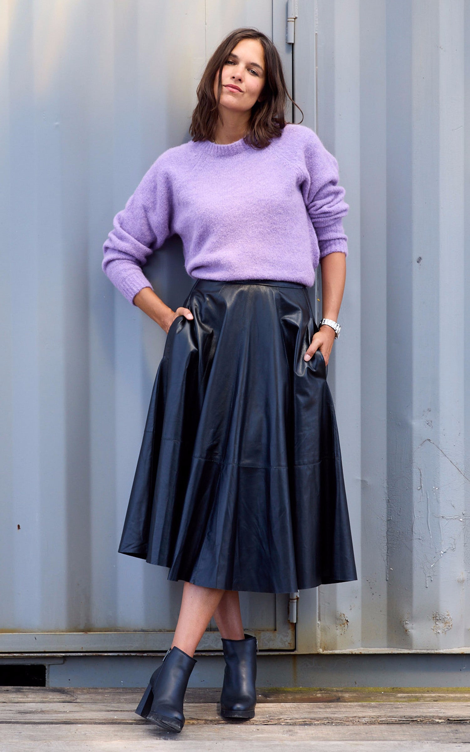 A &quot;MATYA&quot; Violet Les Tricots de Léa Pull Femme details photo 5
