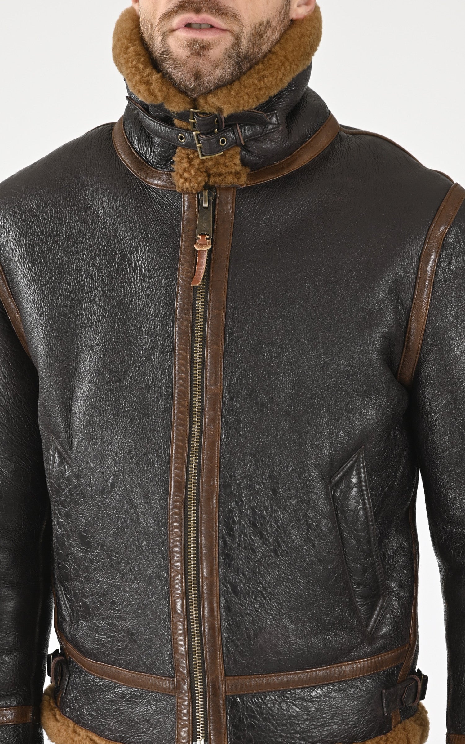 A &quot;IRVIN 102484&quot; Tabac Iron&amp;Resin Blouson Homme details photo 5