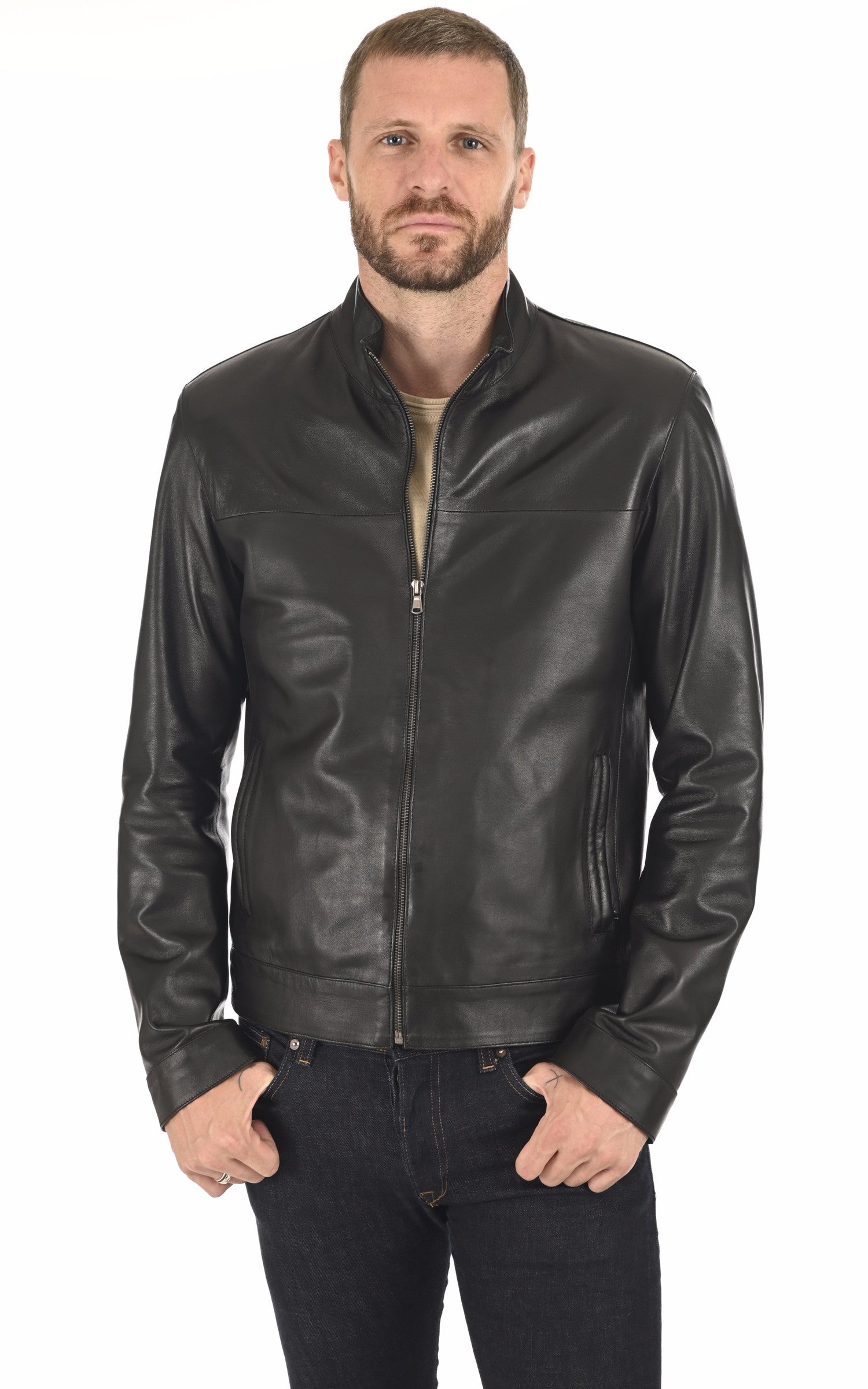 A &quot;MILOS&quot; Noir La Canadienne Blouson Homme closed photo