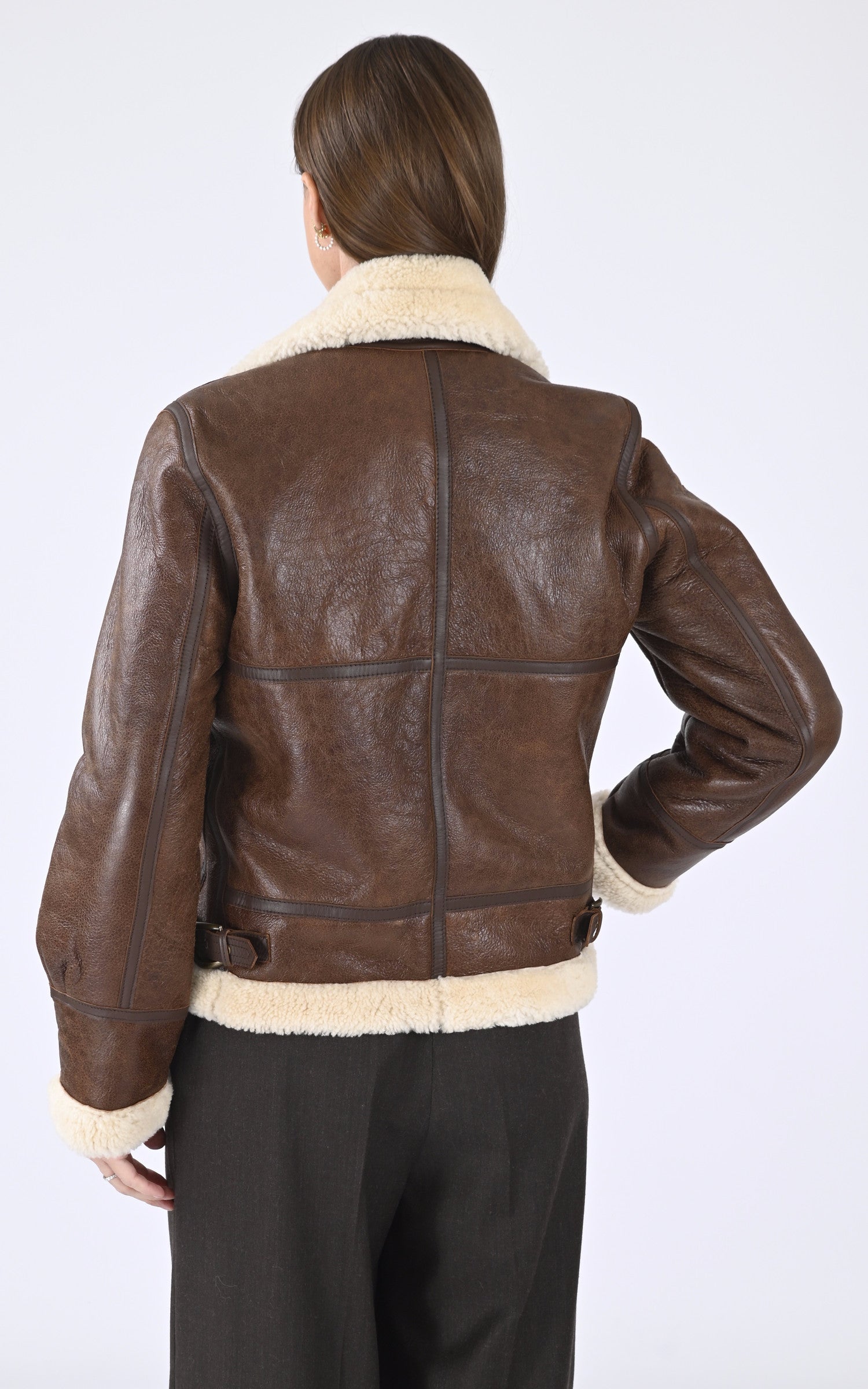 A &quot;LCW1257&quot; Mocca Schott Bombardier Femme back photo 4
