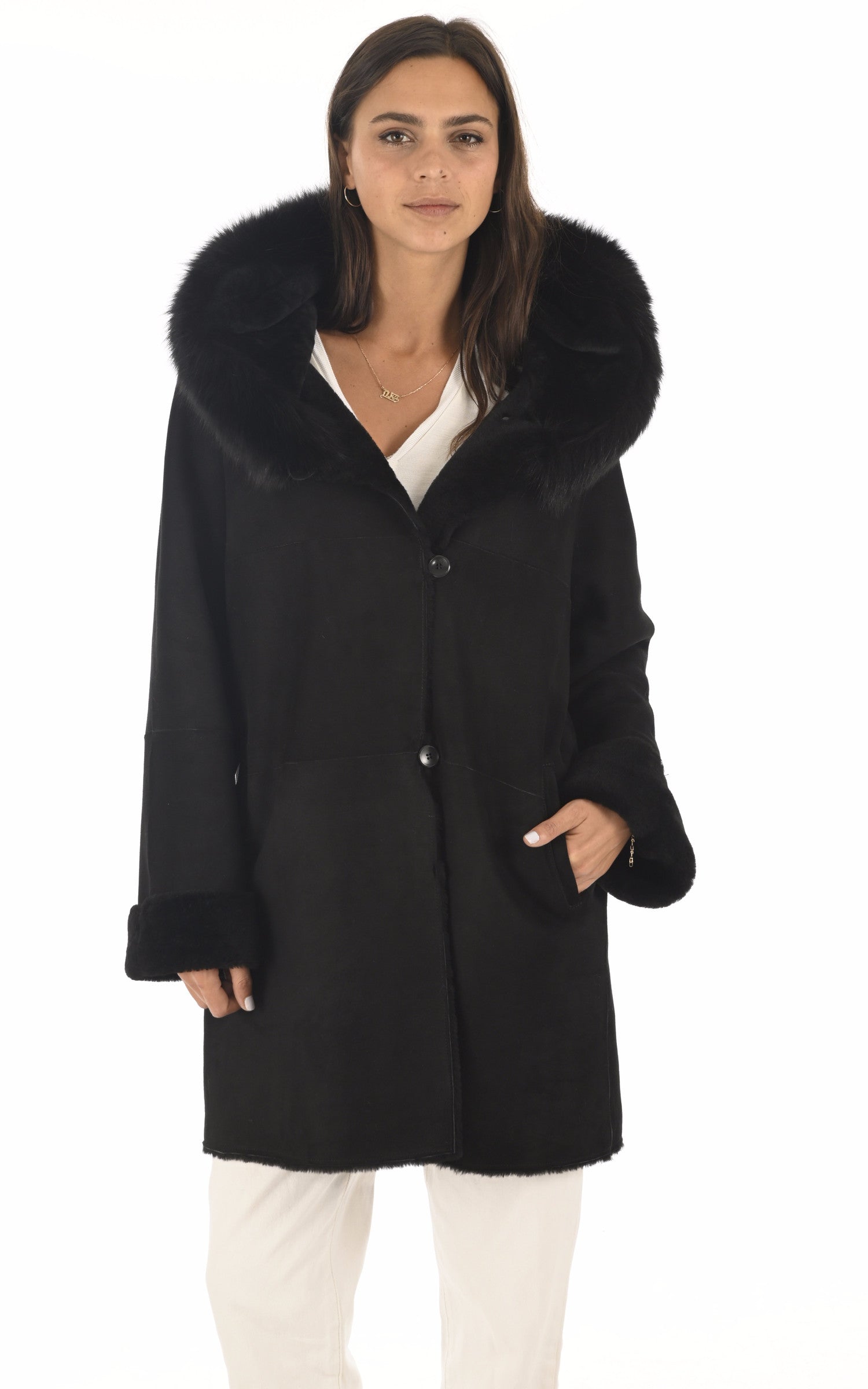 A &quot;AURELIE L84CM&quot; Noir La Canadienne 7/8 Femme closed photo 2