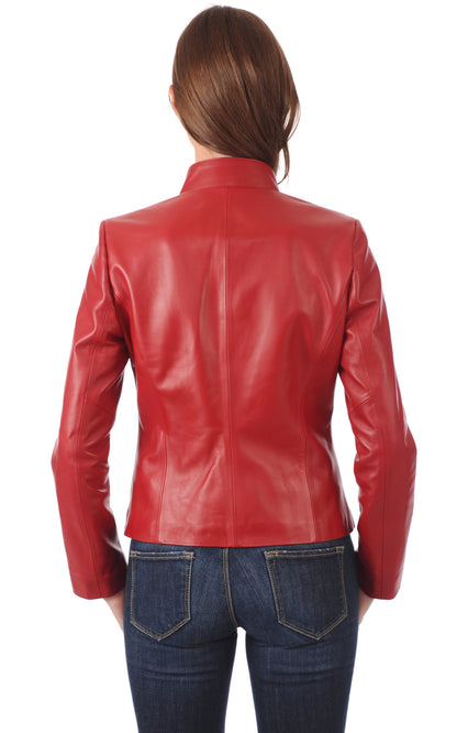 A &quot;ANY FF griffes&quot; Rouge La Canadienne Blouson Femme back photo