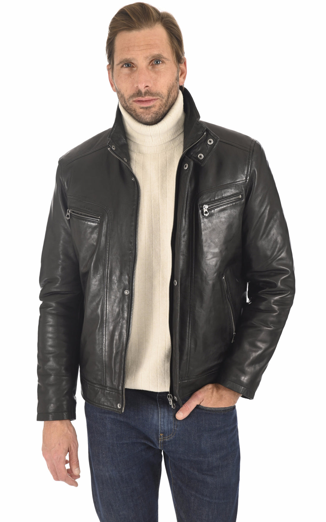 A &quot;FALCONERO 100737&quot; Noir Daytona 73 Blouson Homme opened photo
