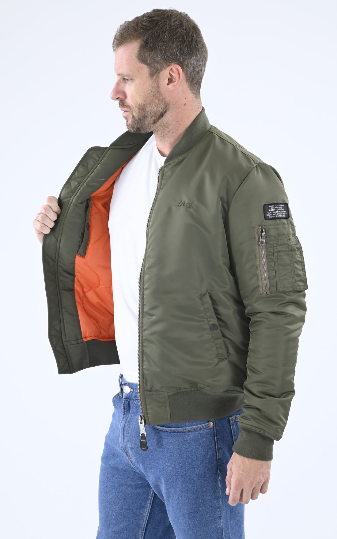 A &quot;AIRFORCE RS&quot; Kaki Schott Blouson Homme opened photo