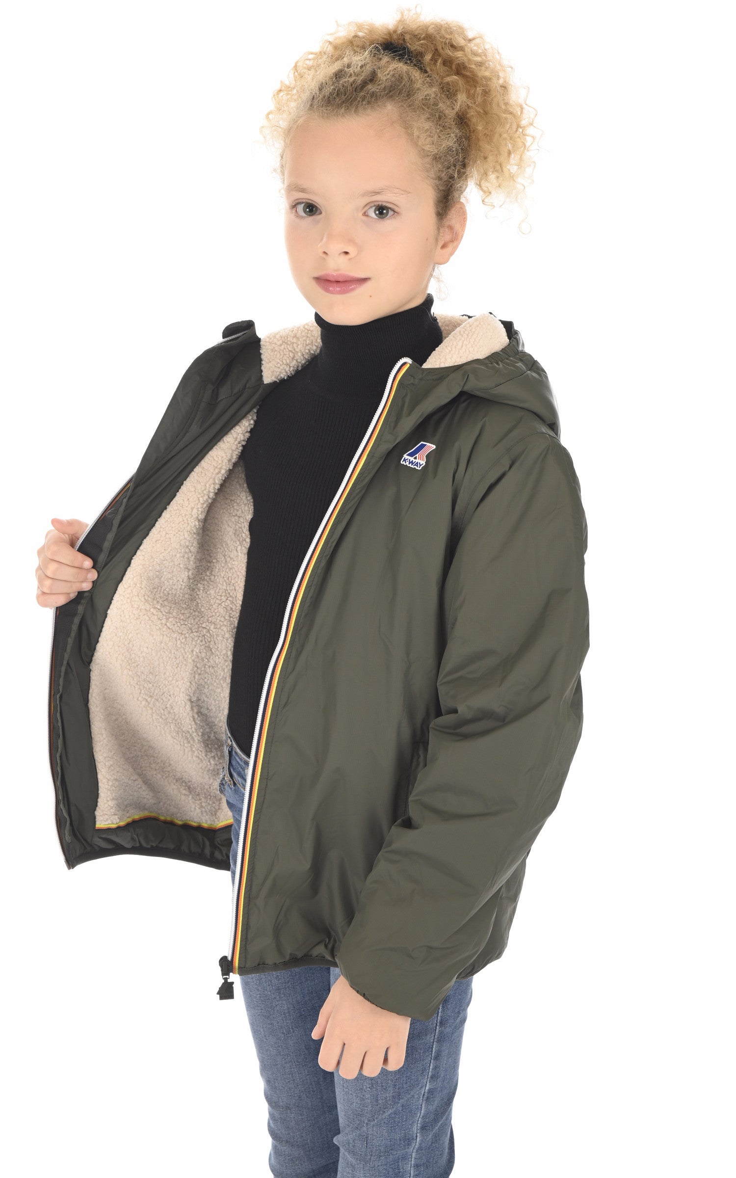 A &quot;CLAUDE ORSETTO KIDS K6115FW&quot; Kaki K-Way Blouson Enfant interior photo