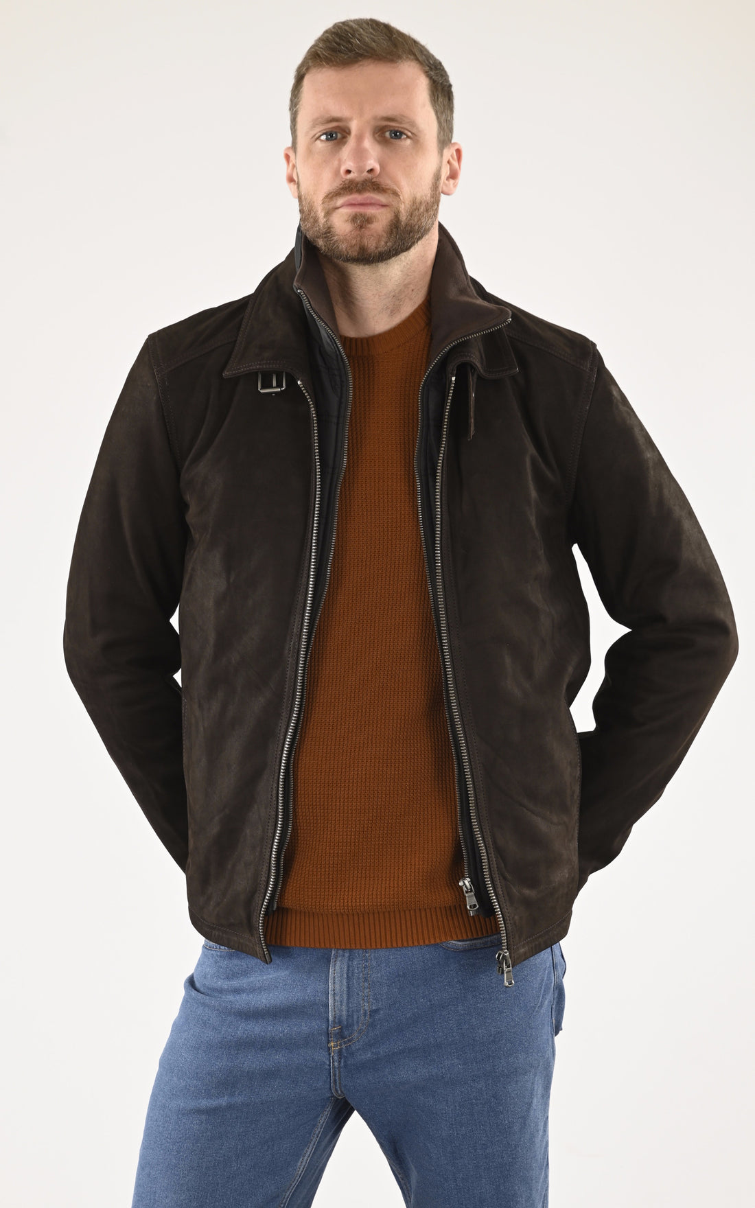 A &quot;FORD 101014&quot; Marron Daytona 73 Blouson Homme opened photo