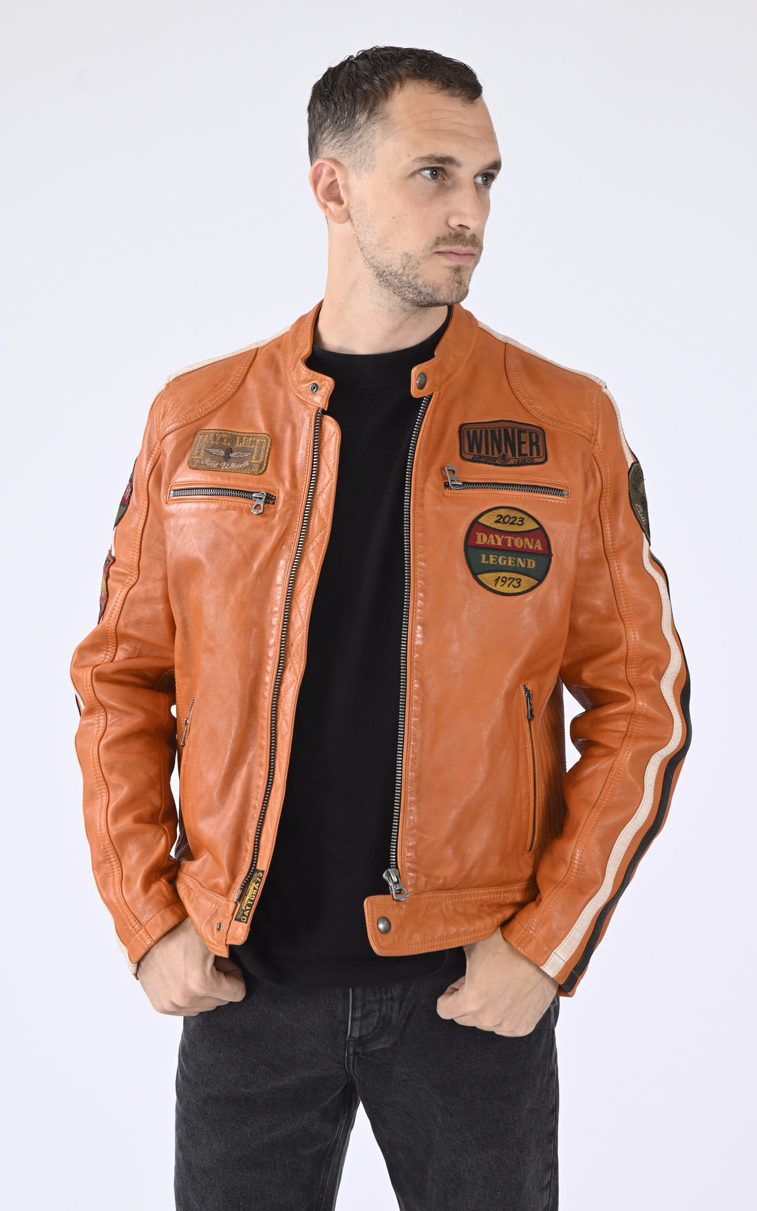 A &quot;WARTBURG 102832&quot; Orange Daytona 73 Blouson Homme opened photo