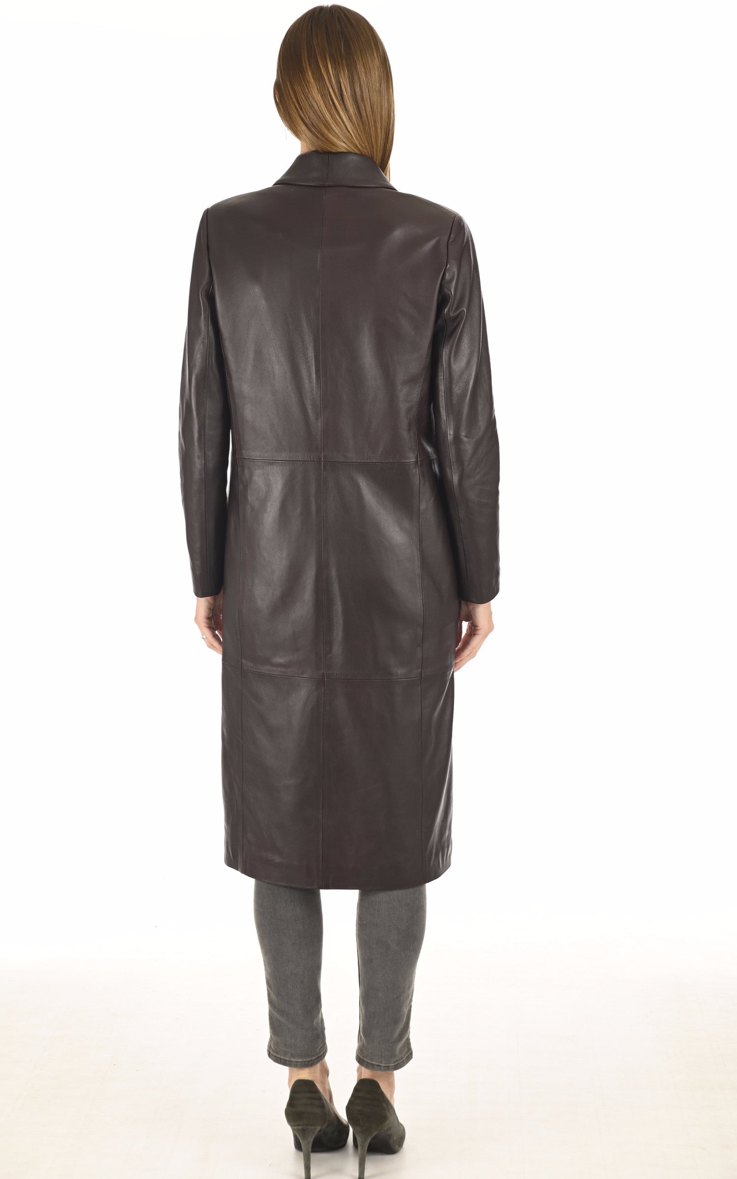 A &quot;JANKA FF&quot; Lie de vin La Canadienne Manteau Femme back photo