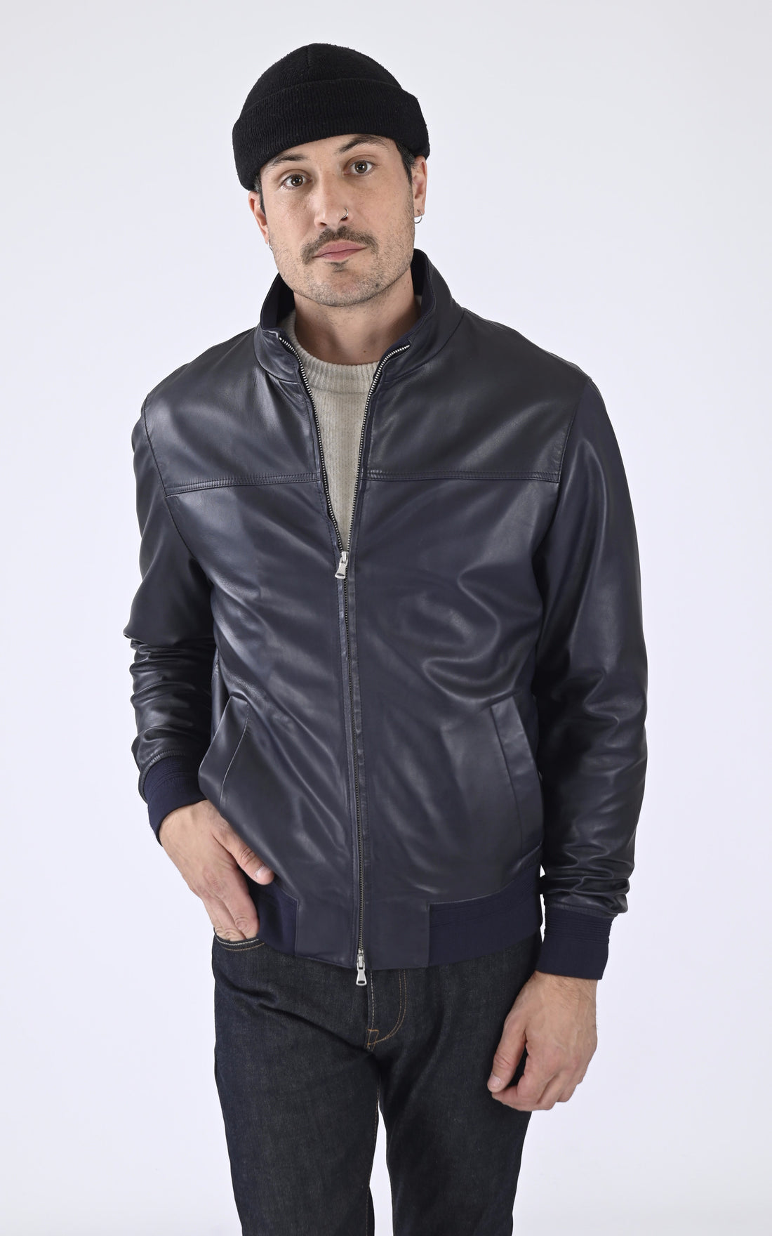 A &quot;JOEL 64804&quot; Bleu Marine Oakwood Blouson Homme opened photo