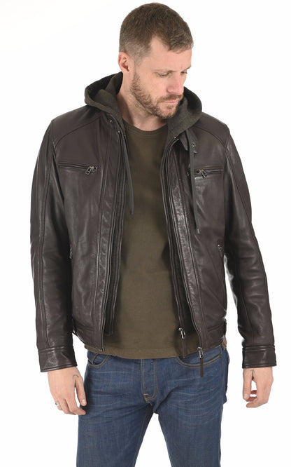 A &quot;ERIKO HOOD&quot; Marron Serge Pariente Blouson Homme opened photo
