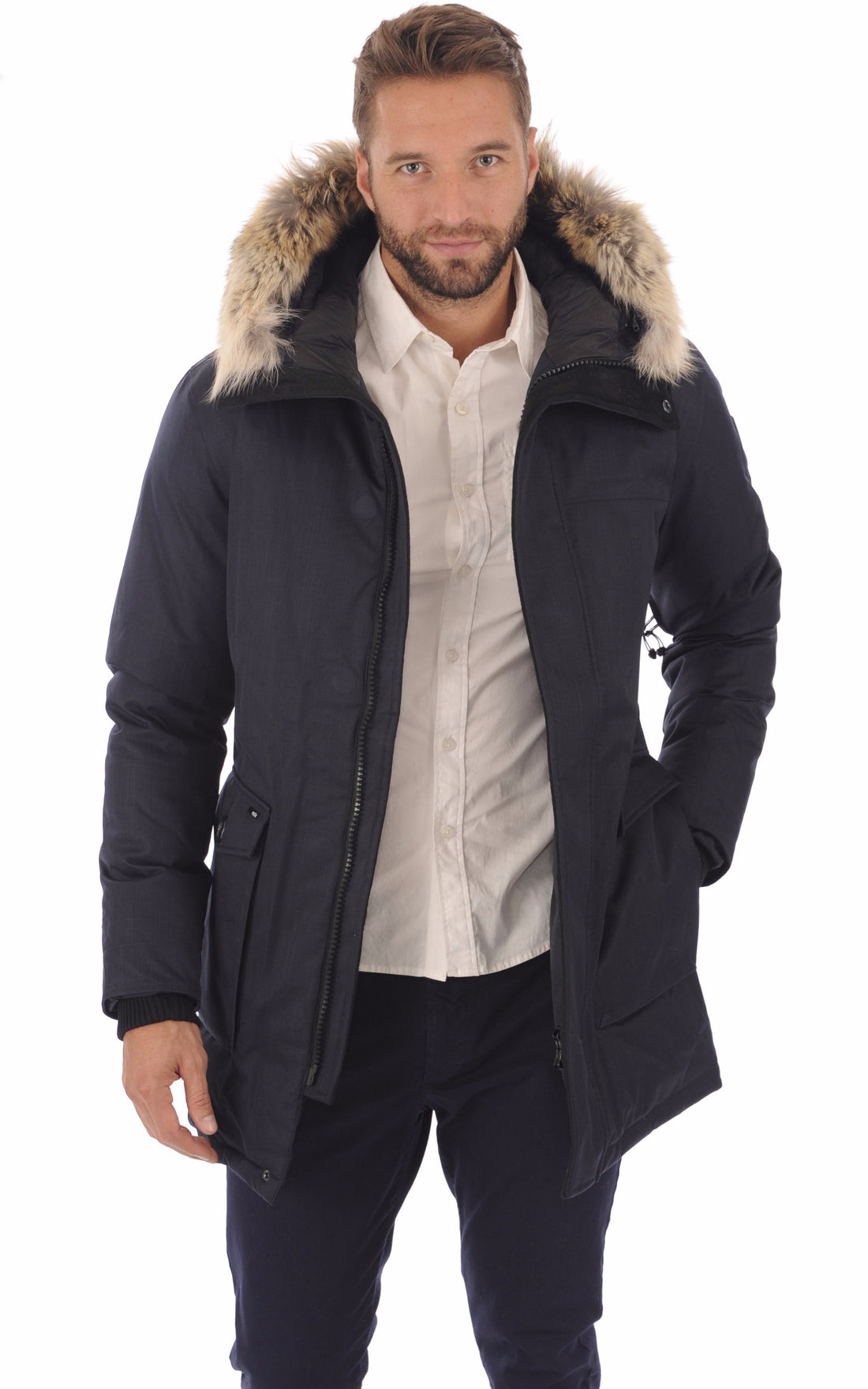 A &quot;YVES&quot; Navy Nobis 3/4 Doudoune Homme opened photo