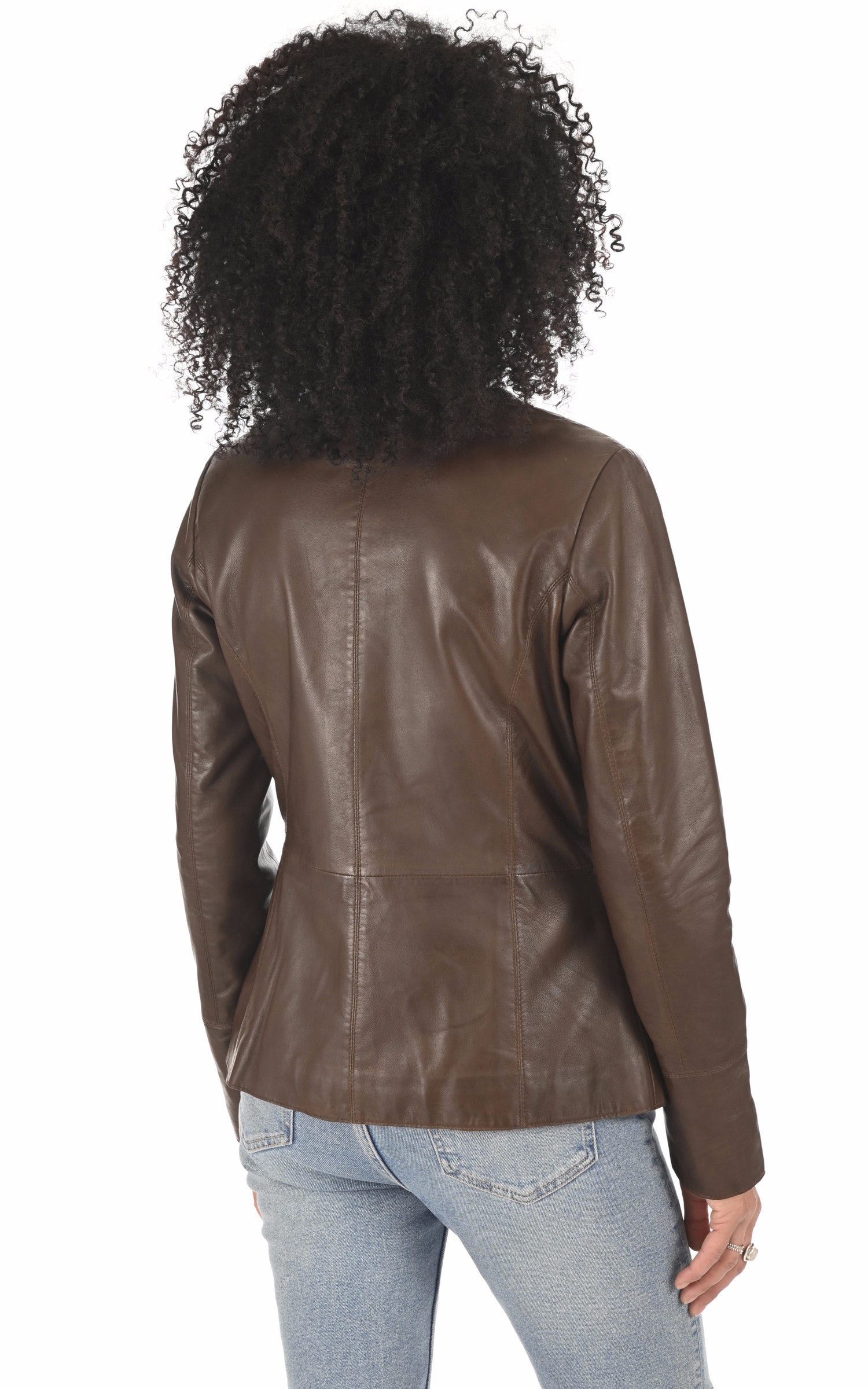 A &quot;BENICE&quot; Marron La Canadienne Veste Femme back photo