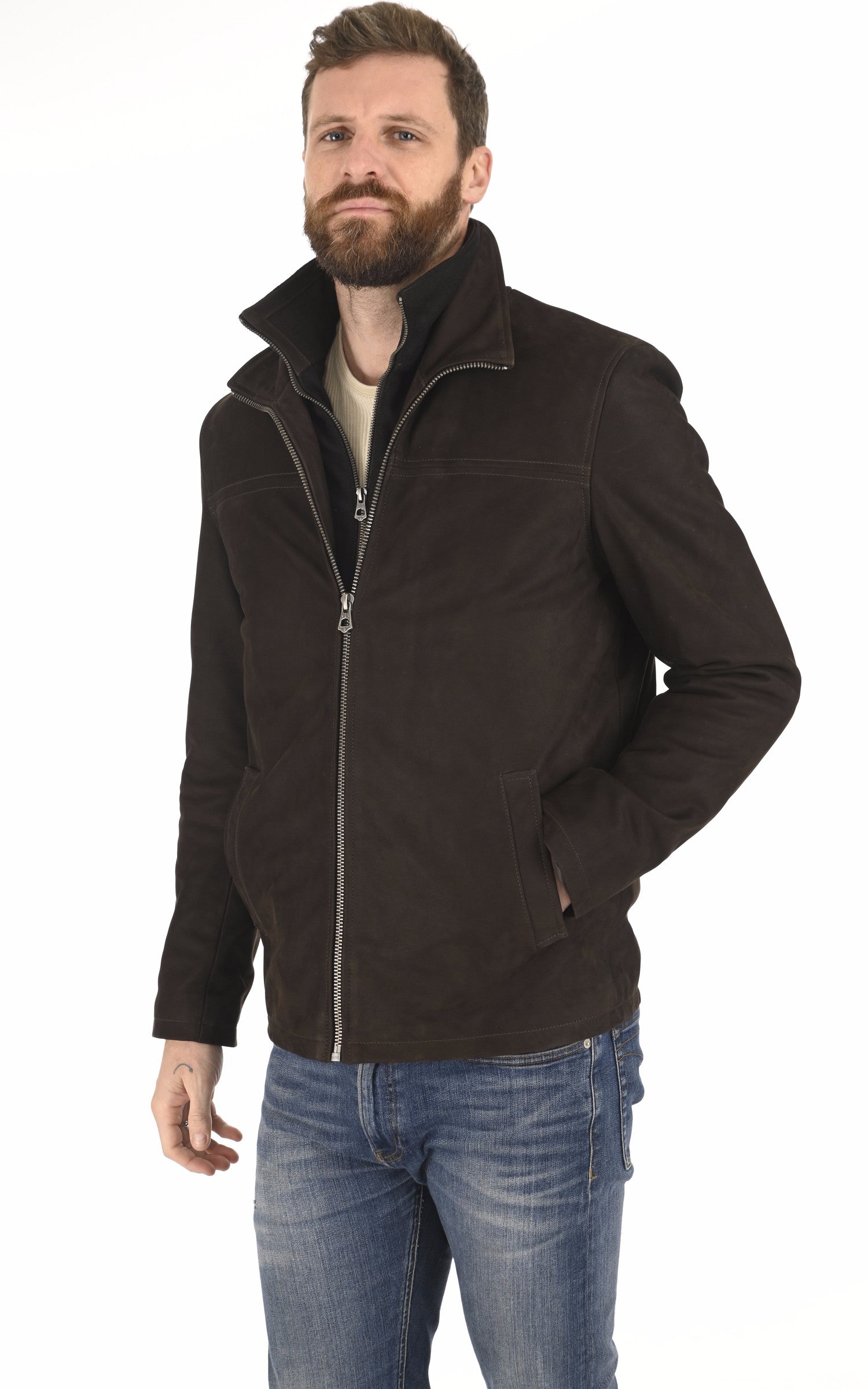 A &quot;GARY DA 100077&quot; Marron La Canadienne Blouson Homme closed photo 2