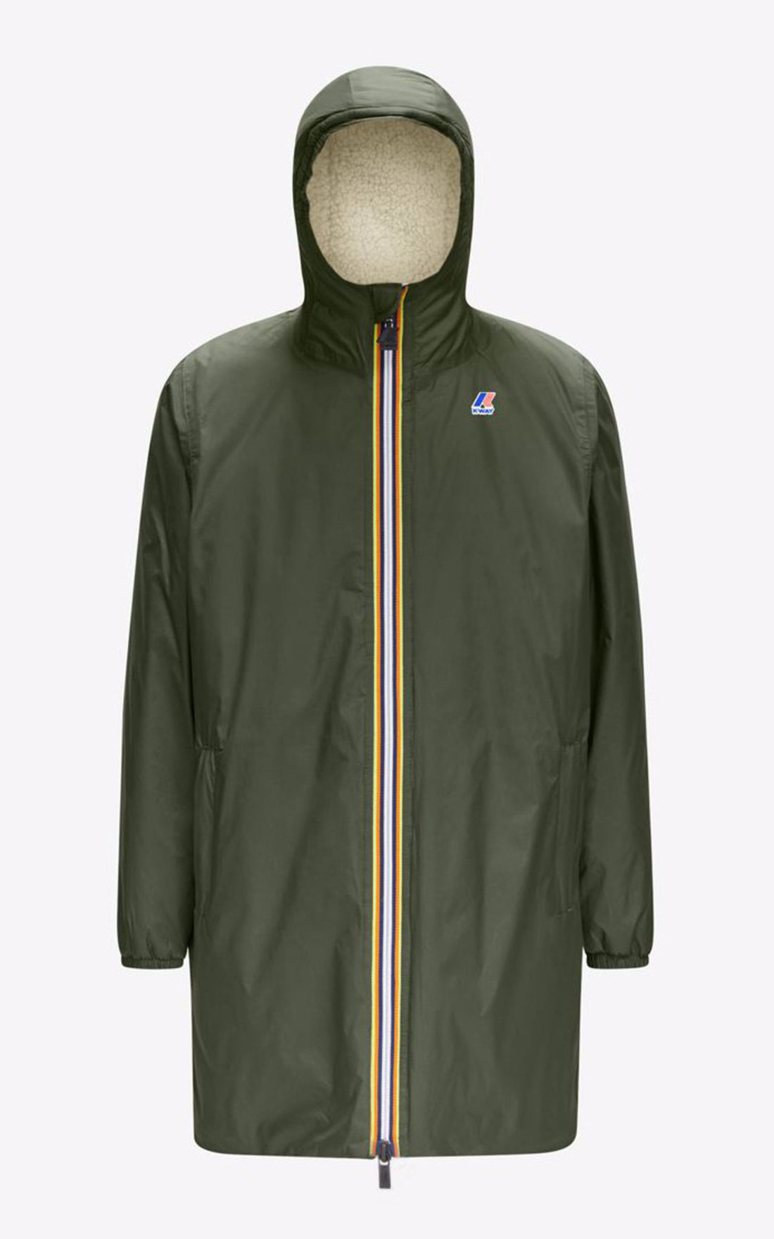 A &quot;EIFFEL ORSETTO KIDS K71219W&quot; Kaki K-Way Blouson Enfant closed photo