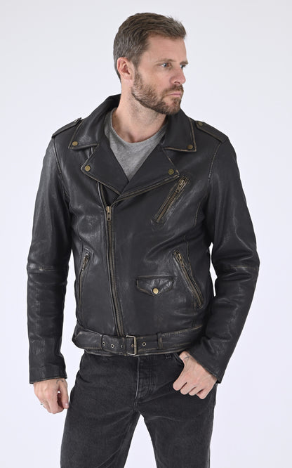 A &quot;ROCKER&quot; Noir Serge Pariente Perfecto Homme closed photo
