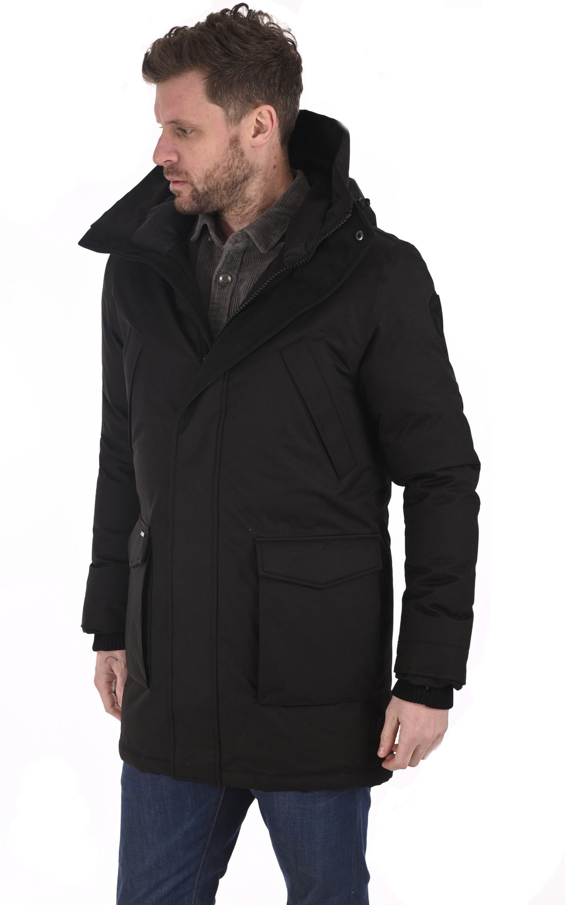 A &quot;TRAVIS&quot; Noir Nobis 3/4 Doudoune Homme opened photo