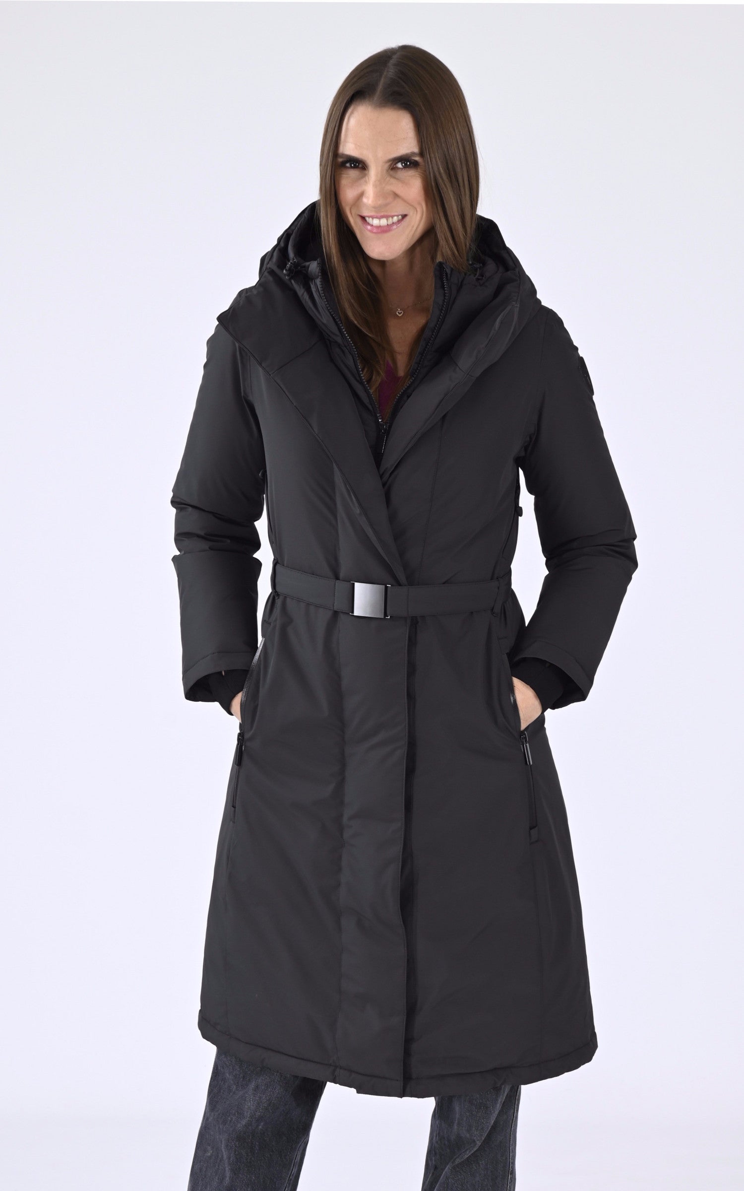 A &quot;LARA&quot; Noir Nobis 7/8 Doudoune Femme closed photo 1