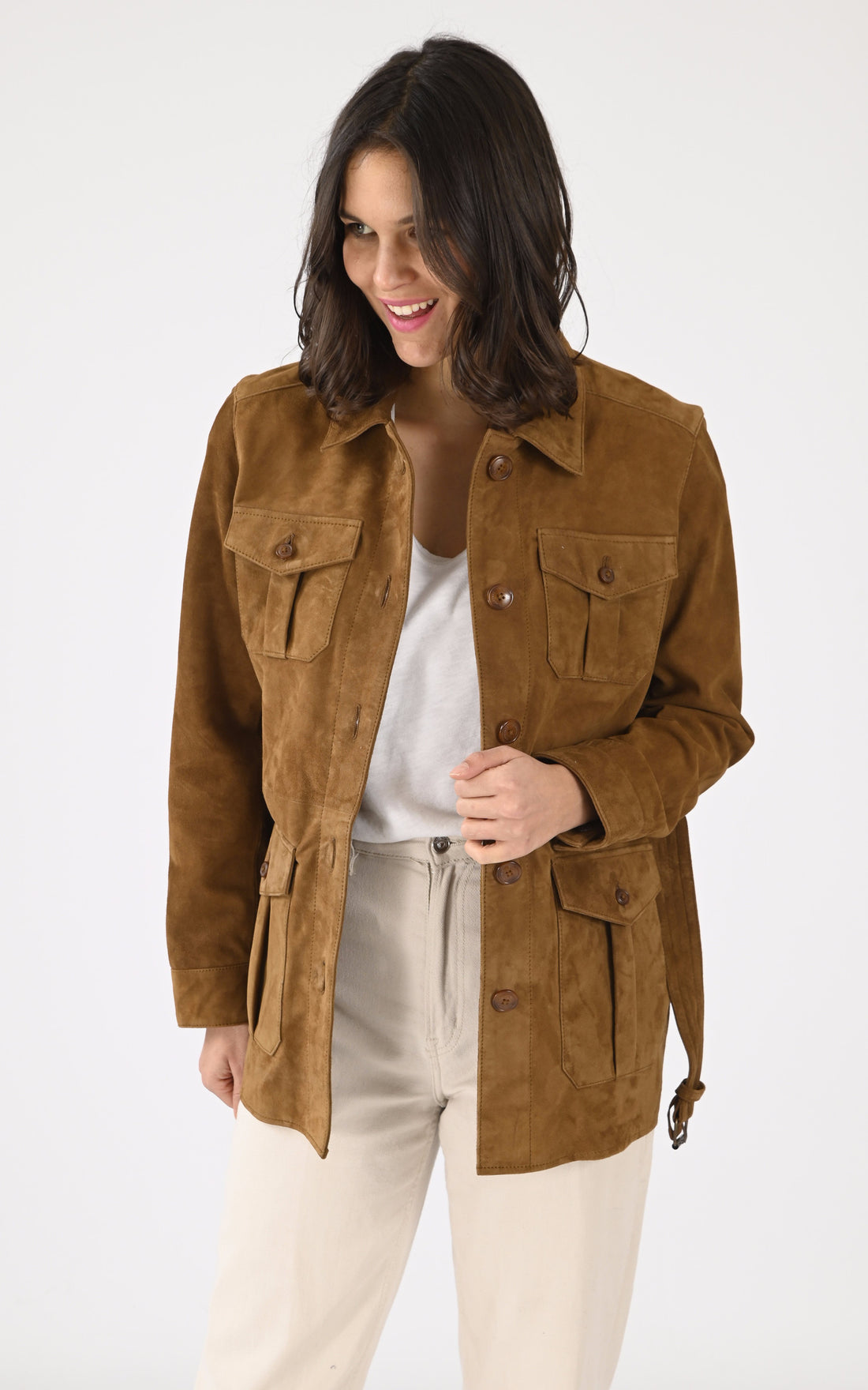 A &quot;LCW MERYL&quot; Caramel Schott Veste Femme opened photo