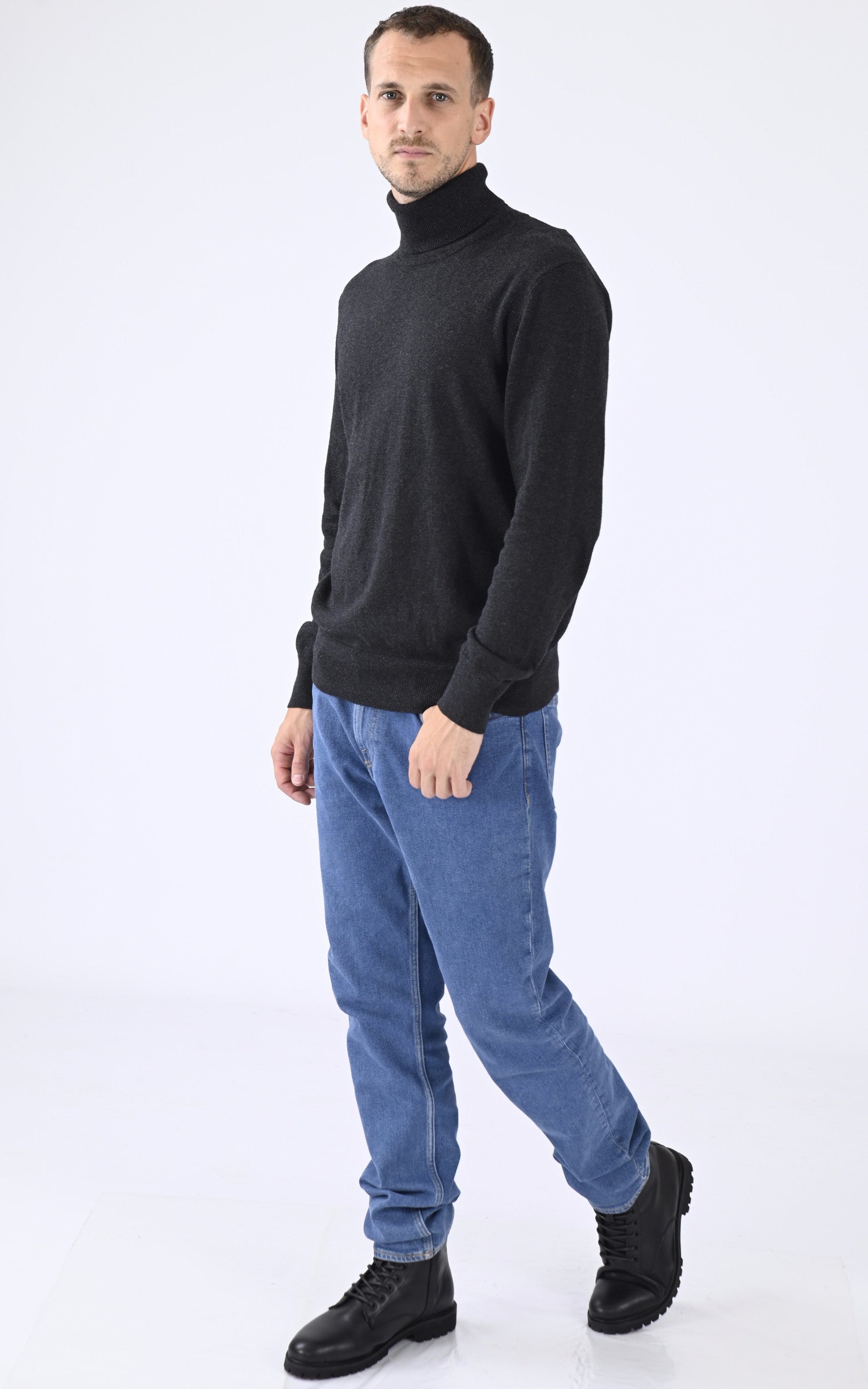 A &quot;PLBEAL4&quot; Anthracite Schott Pull Homme opened photo 2