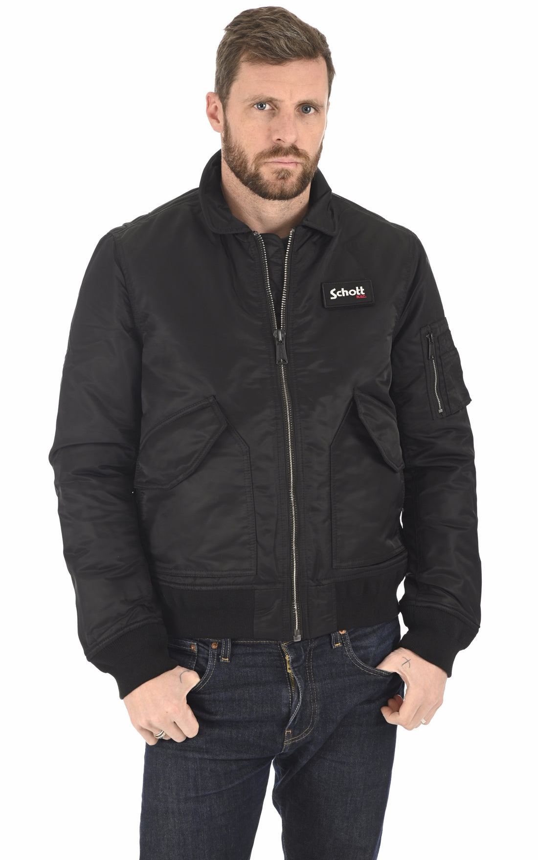 A &quot;210100 RS&quot; Black Schott Blouson Mixte opened photo