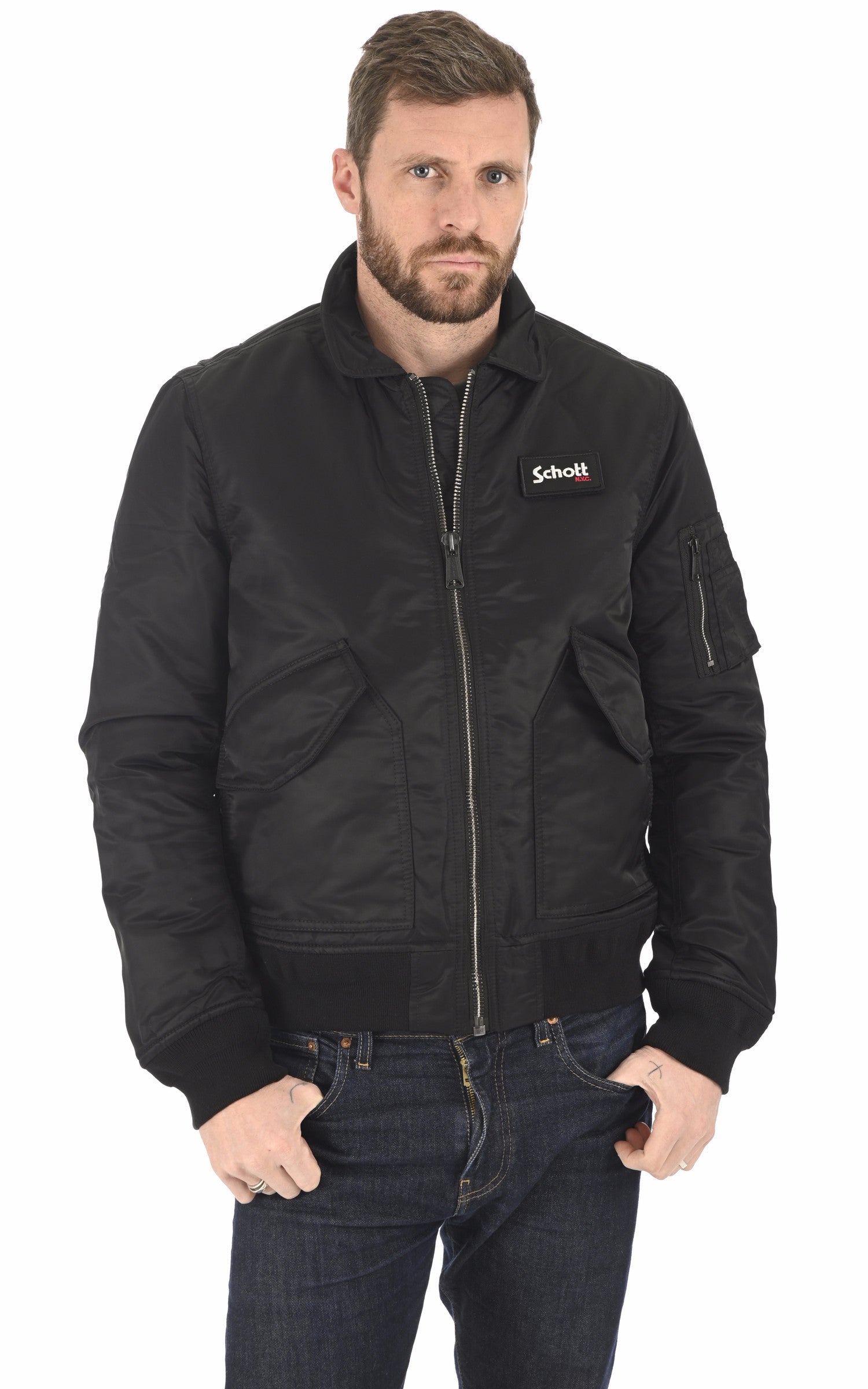 A &quot;210100 RS&quot; Black Schott Blouson Mixte opened photo 1