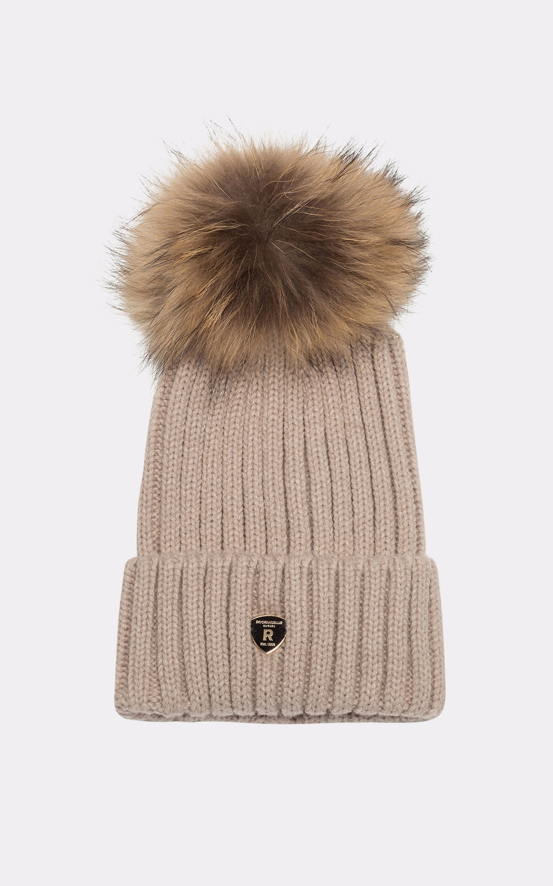 A &quot;HAT POM POM&quot; Beige Rock and Blue Bonnet Femme opened photo