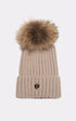 A "HAT POM POM" Beige Rock and Blue Bonnet Femme opened photo