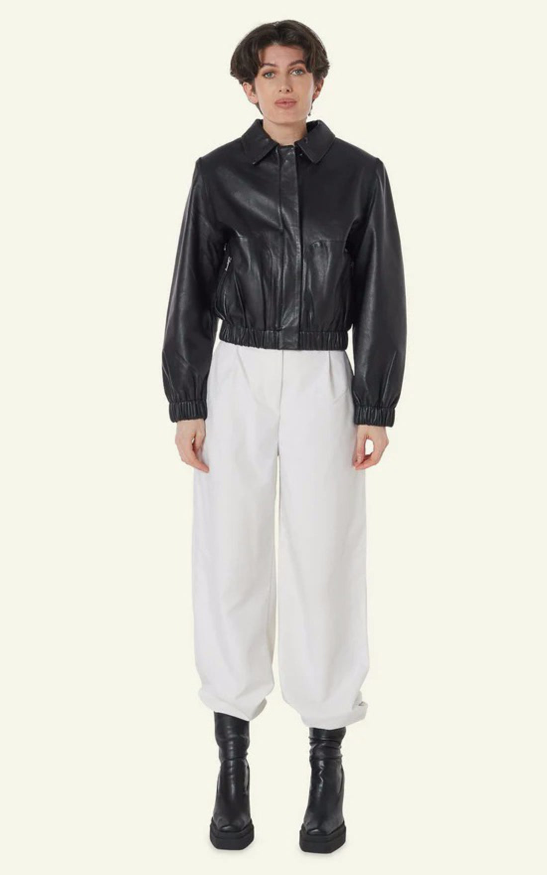 A &quot;CLOTILDE&quot; Black Serge Pariente Blouson Femme opened photo