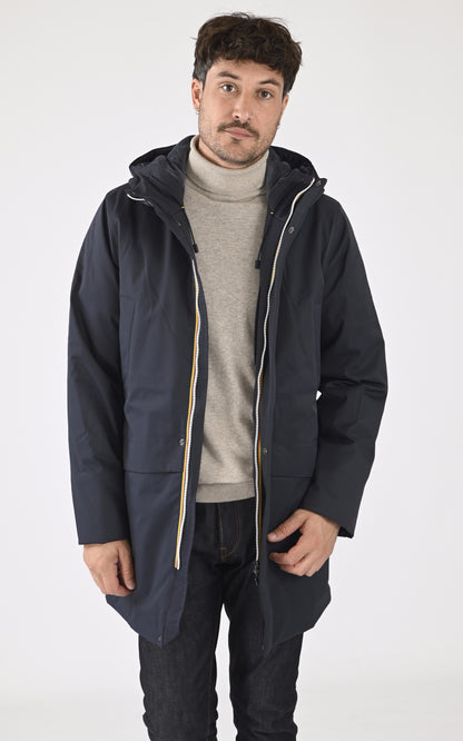 A &quot;JARNO TWILL MARMOTTA K8133FW&quot; Bleu Marine K-Way 3/4 Homme opened photo