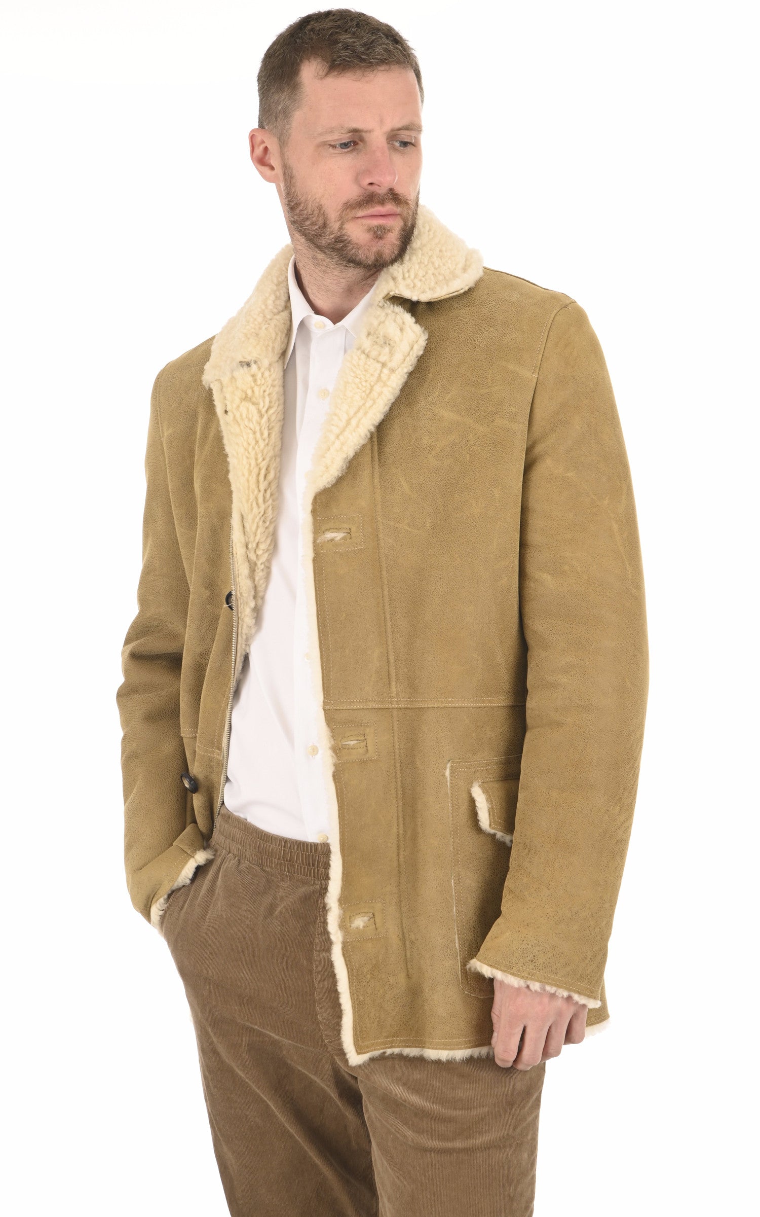 A &quot;ERIC&quot; Beige La Canadienne Veste Homme opened photo