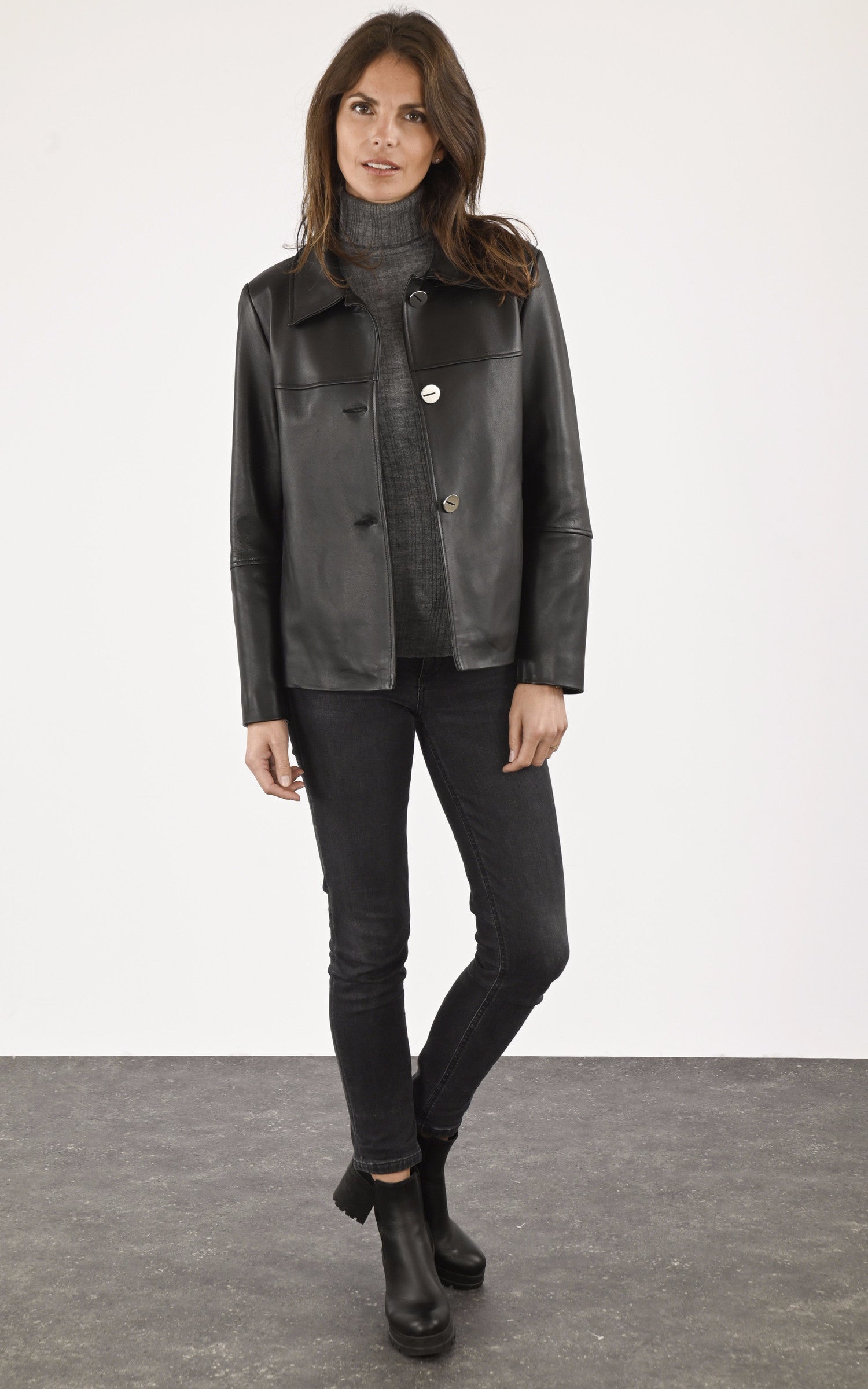 A &quot;SOLINA FF&quot; Noir La Canadienne Veste Femme opened photo 2
